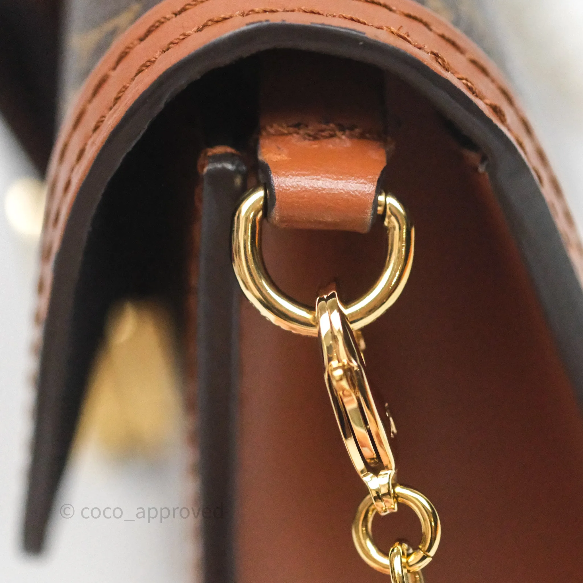 Louis Vuitton Chain Wallet Dauphine Monogram Tan Calfskin