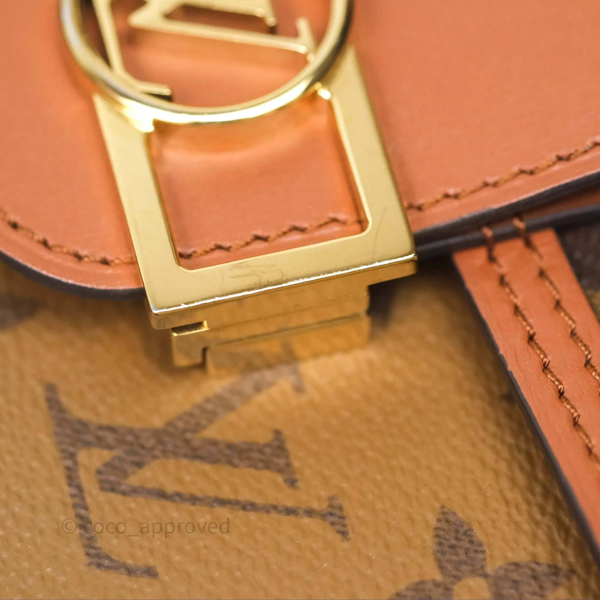Louis Vuitton Chain Wallet Dauphine Monogram Tan Calfskin