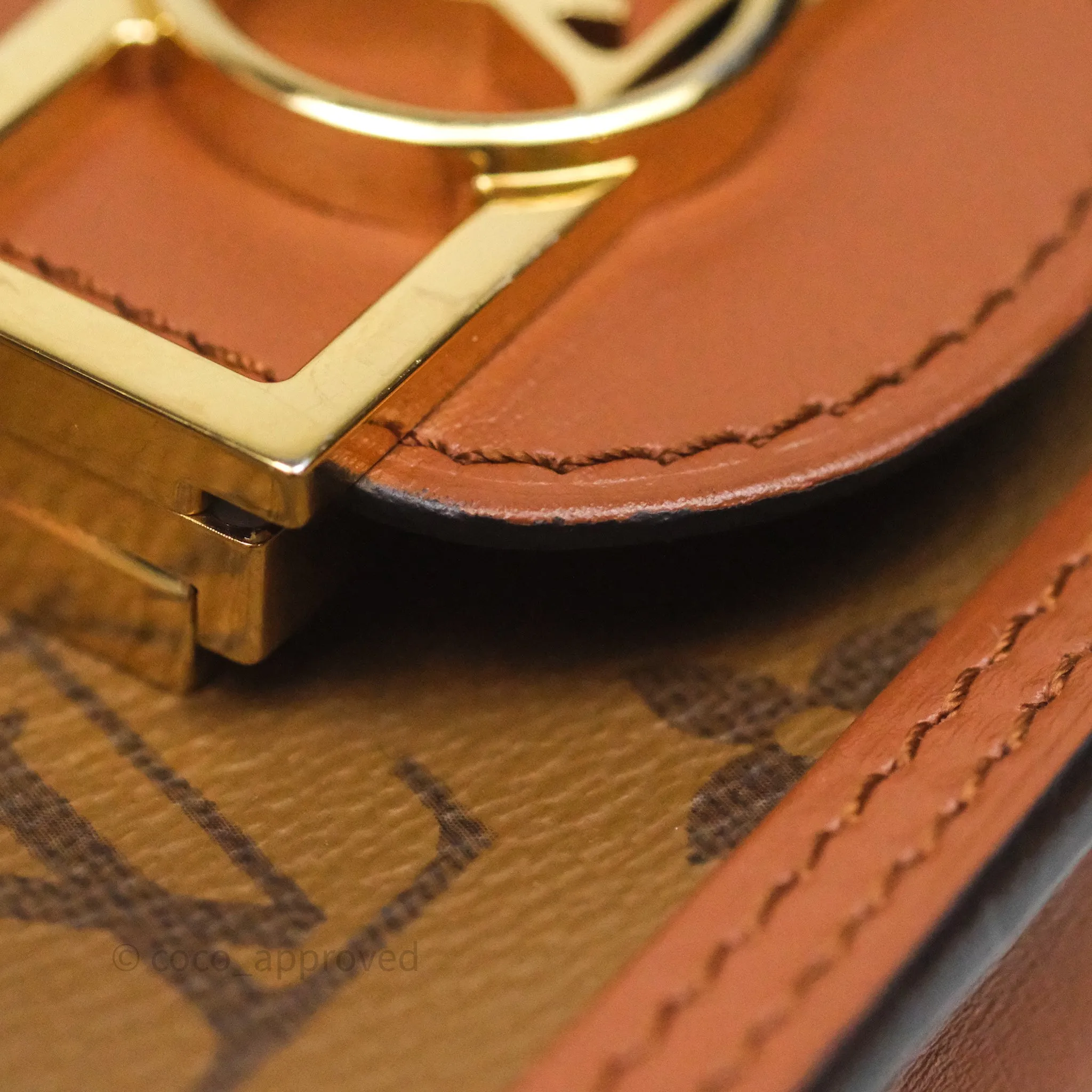 Louis Vuitton Chain Wallet Dauphine Monogram Tan Calfskin