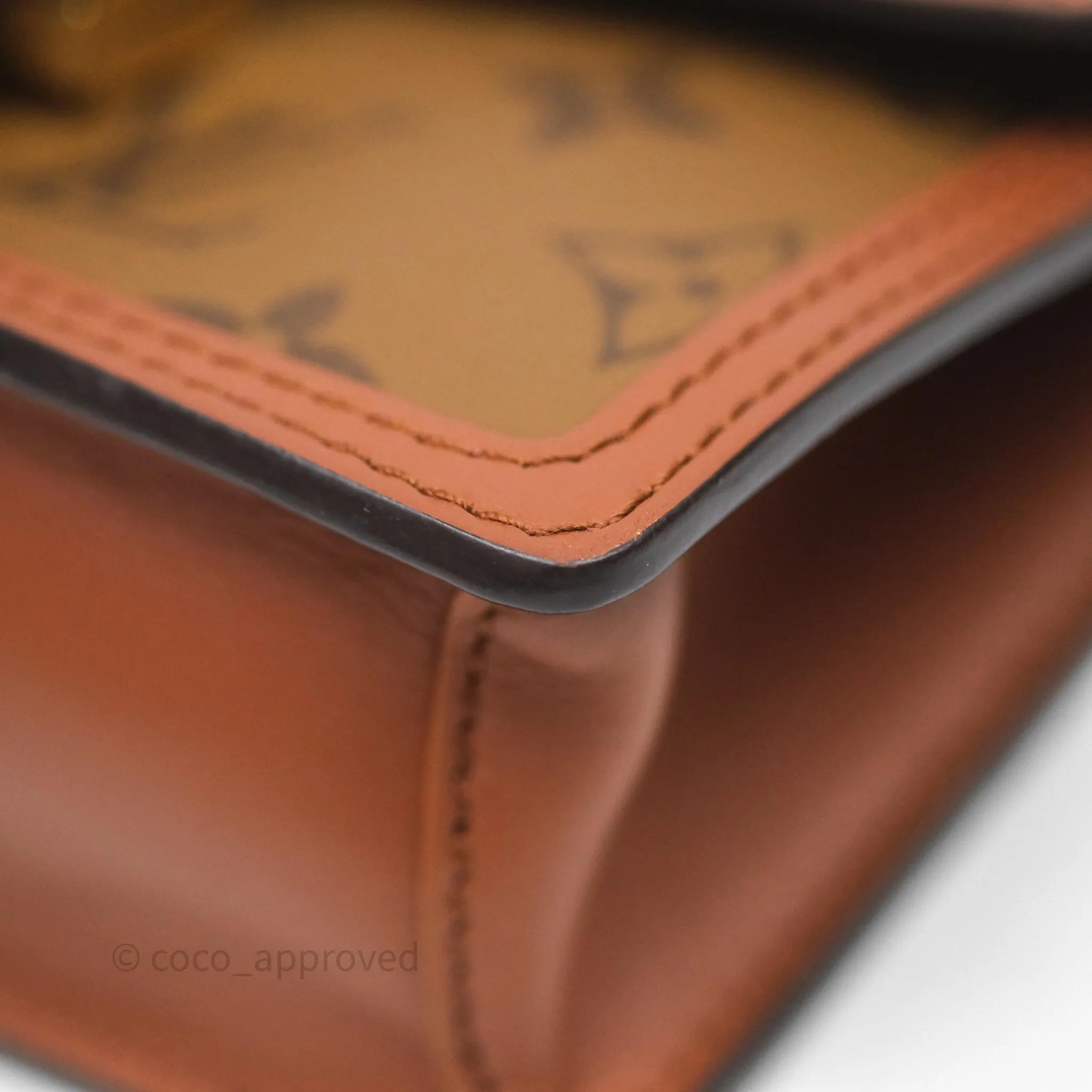 Louis Vuitton Chain Wallet Dauphine Monogram Tan Calfskin