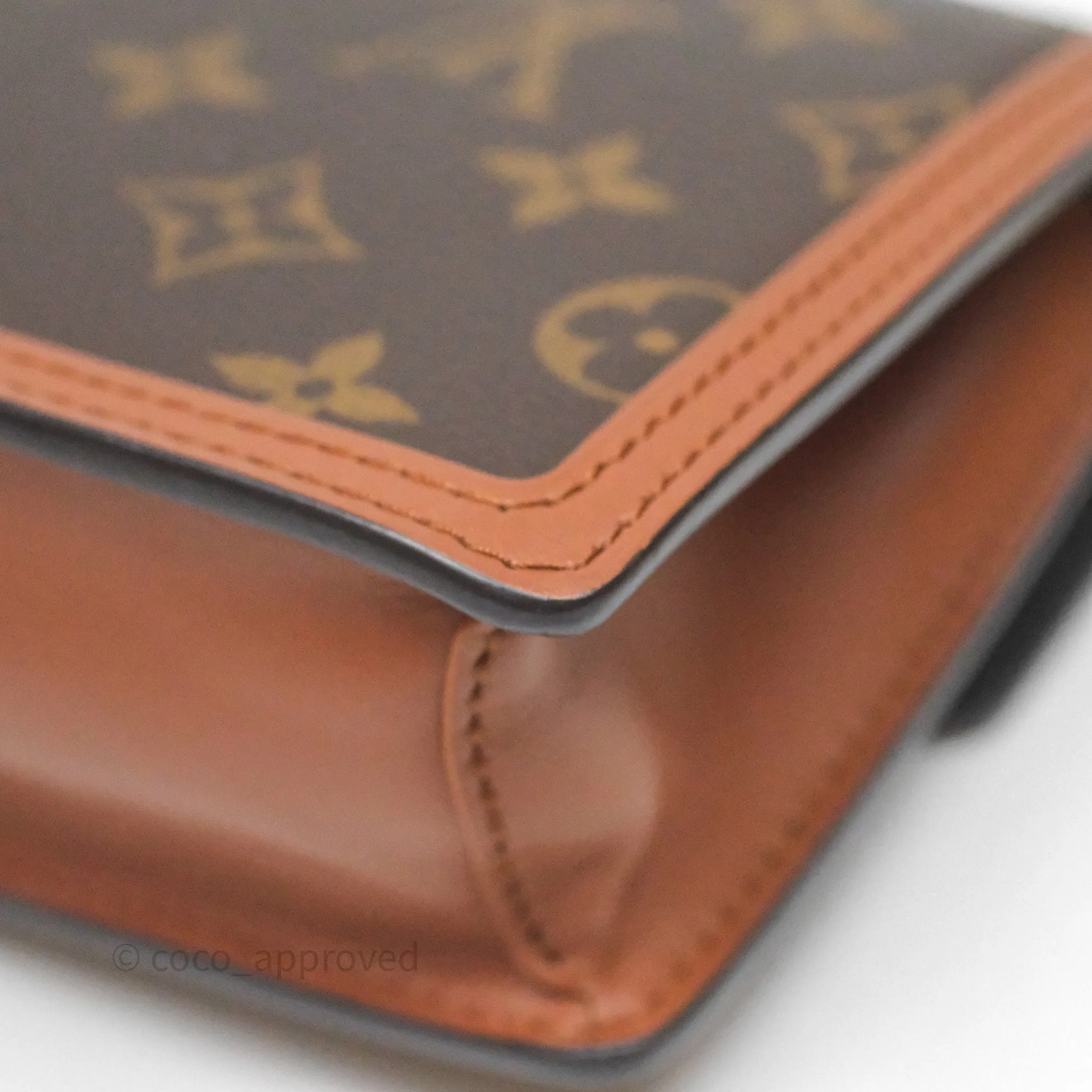 Louis Vuitton Chain Wallet Dauphine Monogram Tan Calfskin