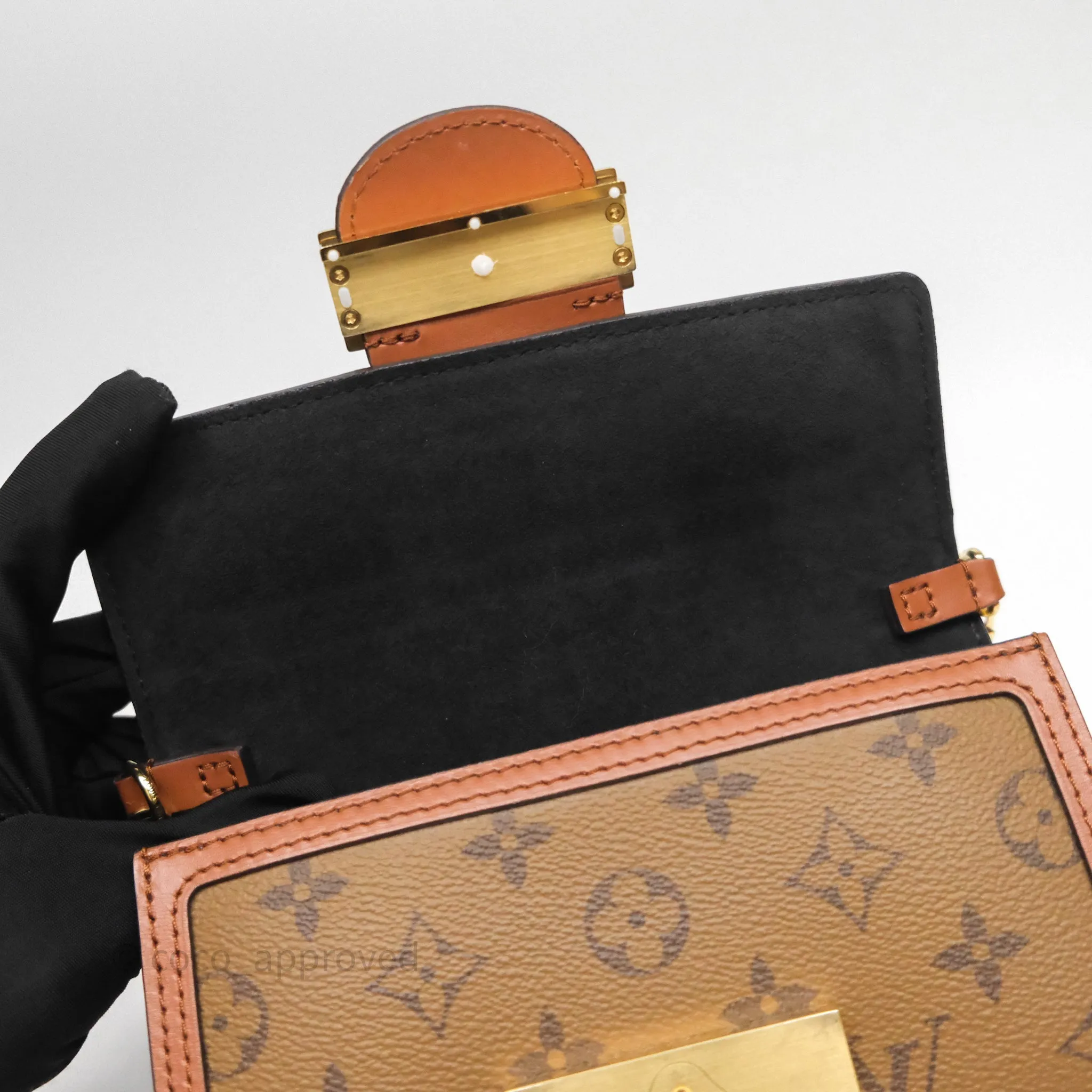 Louis Vuitton Chain Wallet Dauphine Monogram Tan Calfskin