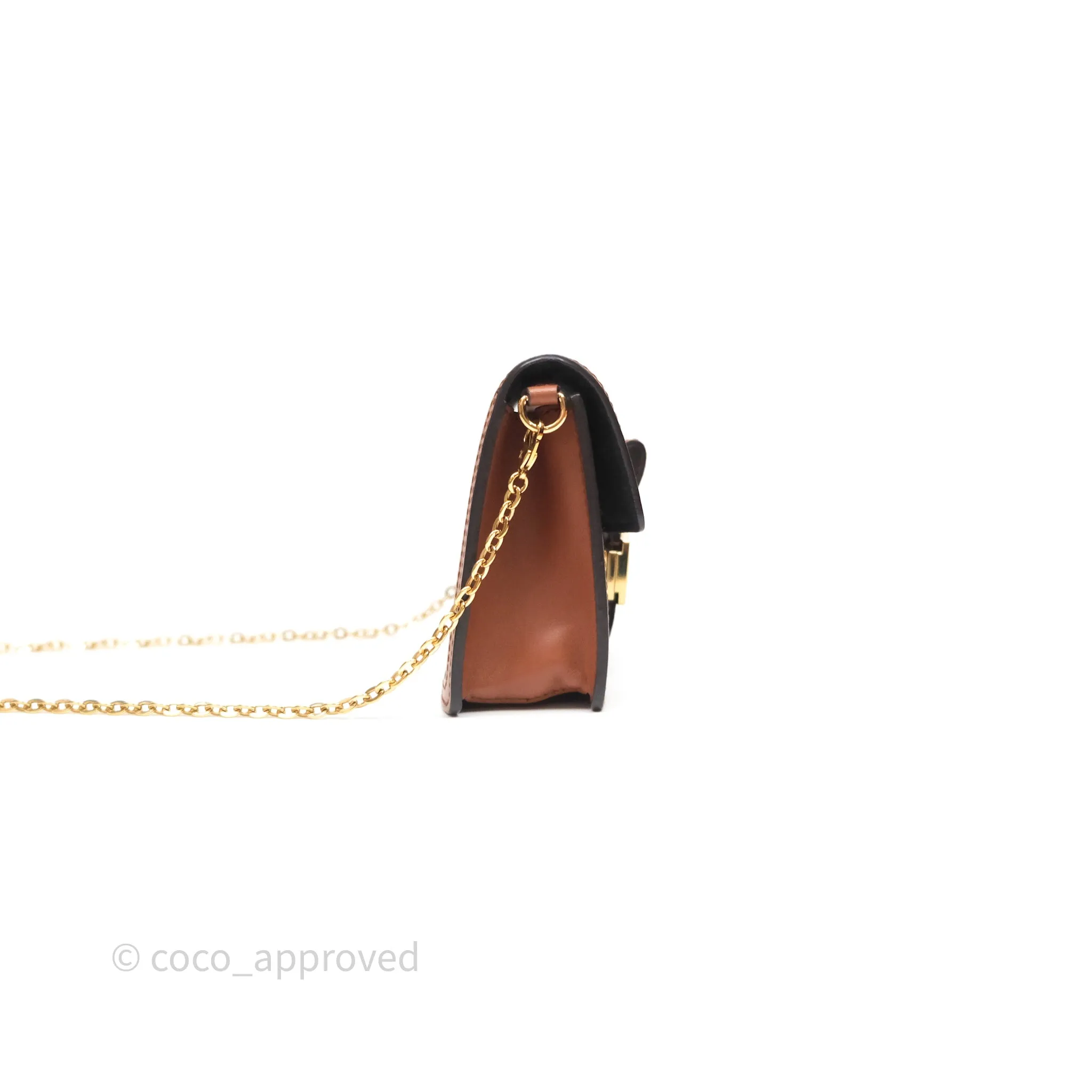 Louis Vuitton Chain Wallet Dauphine Monogram Tan Calfskin