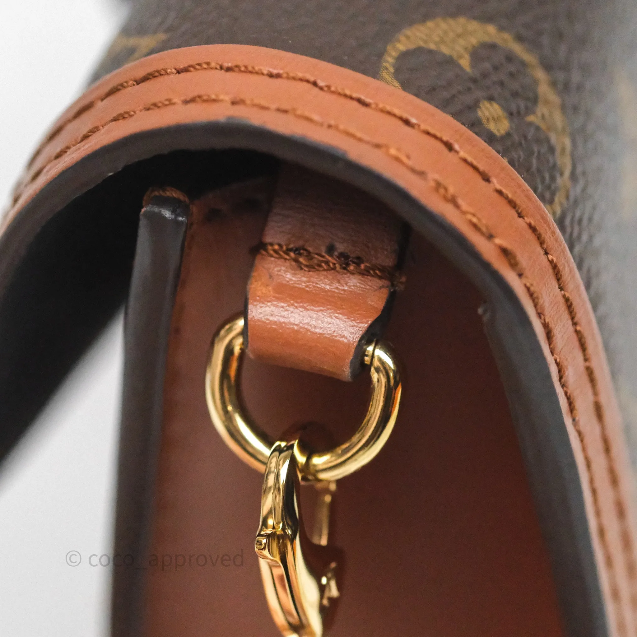 Louis Vuitton Chain Wallet Dauphine Monogram Tan Calfskin
