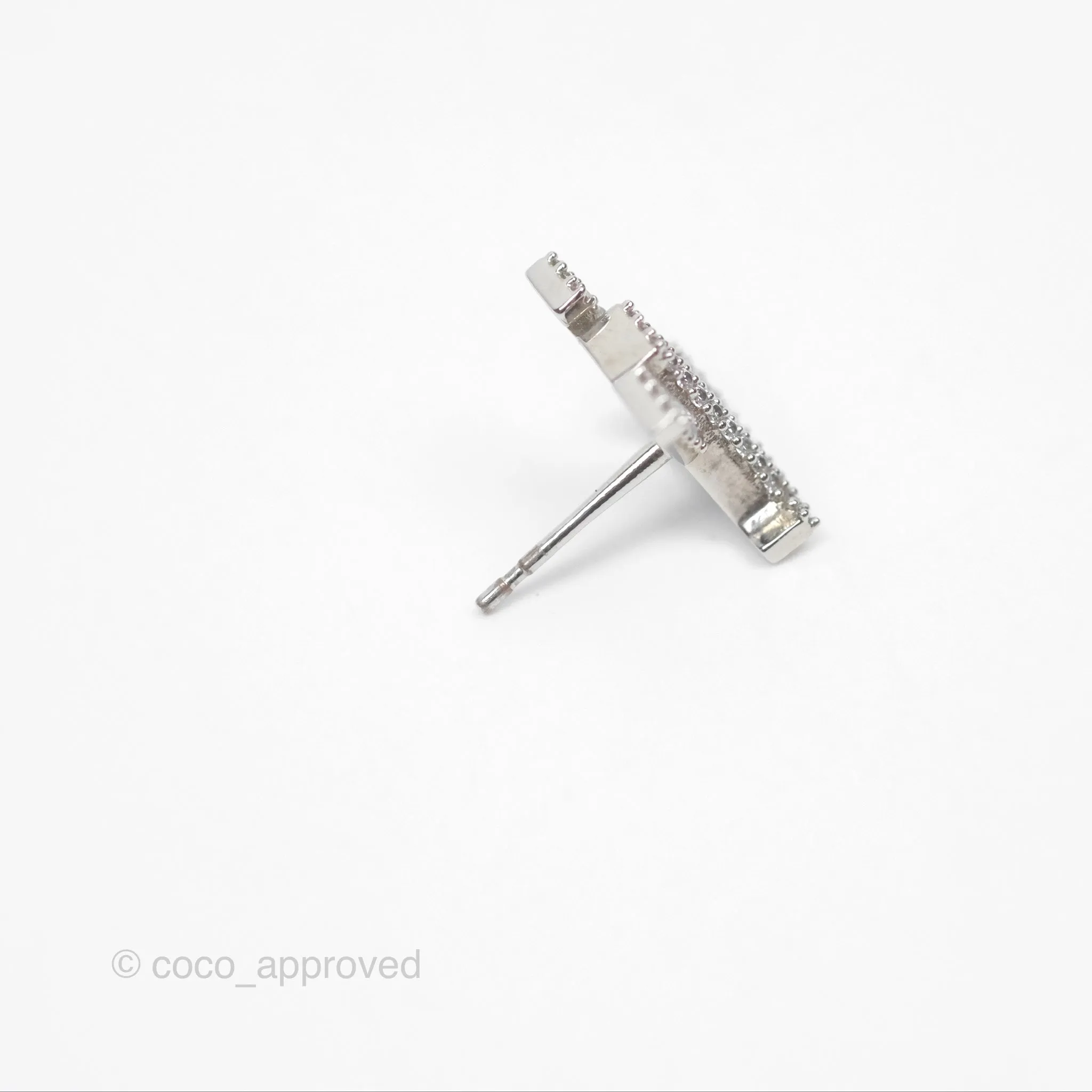 Louis Vuitton Crystal Iconic Earrings Silver Tone