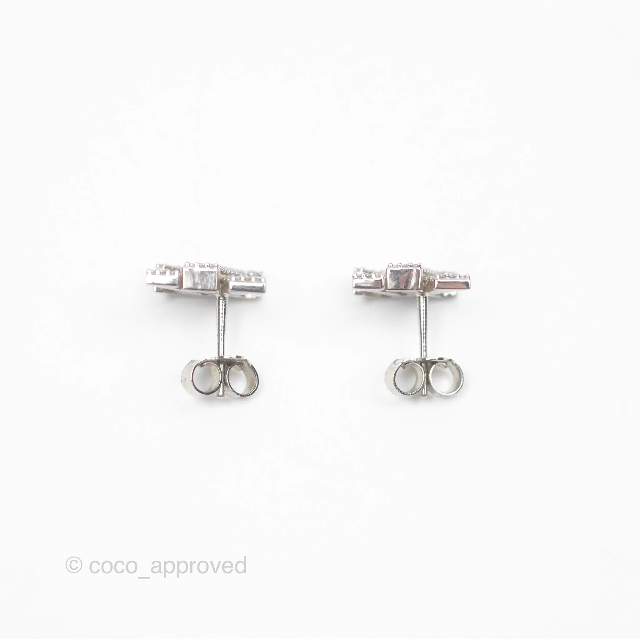Louis Vuitton Crystal Iconic Earrings Silver Tone