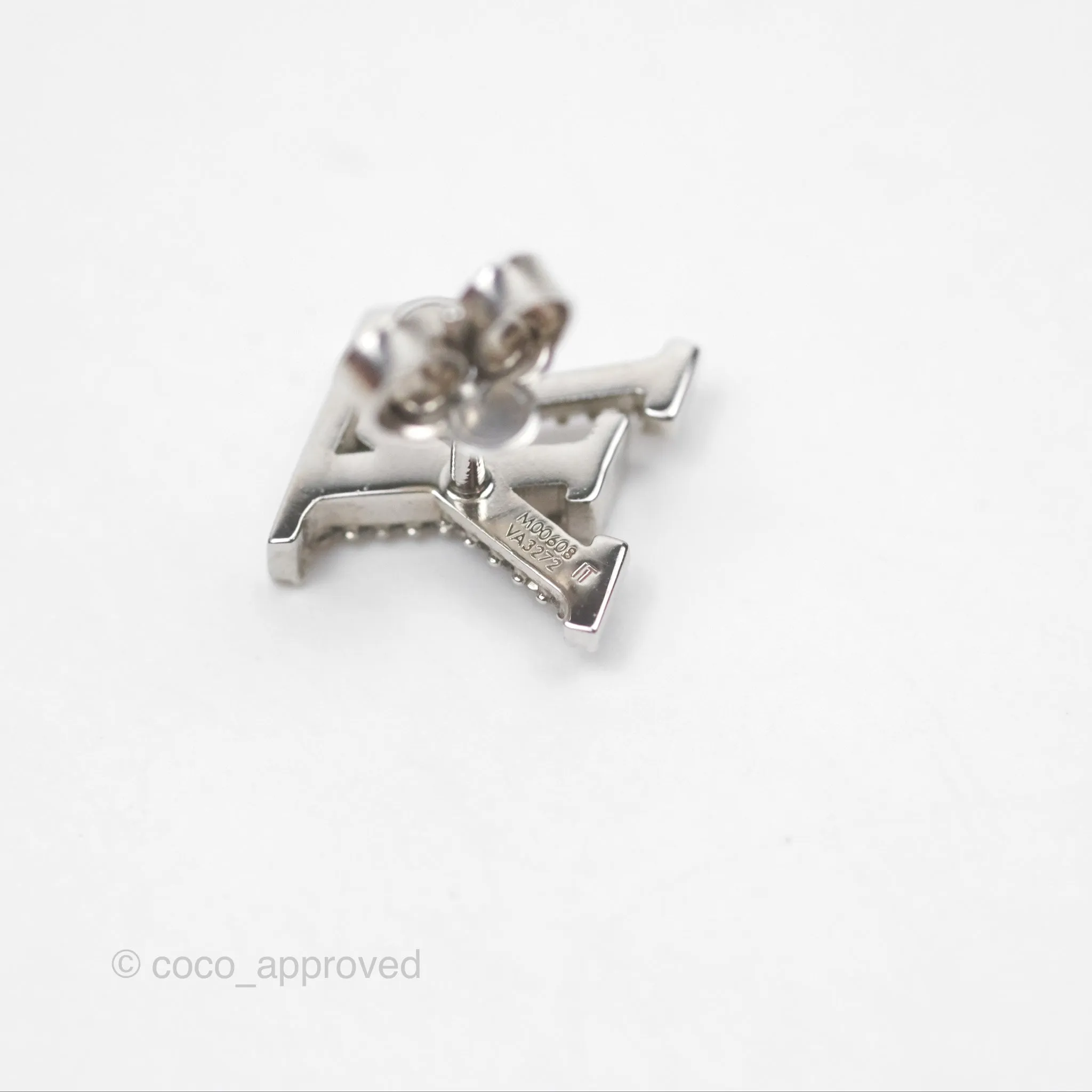 Louis Vuitton Crystal Iconic Earrings Silver Tone