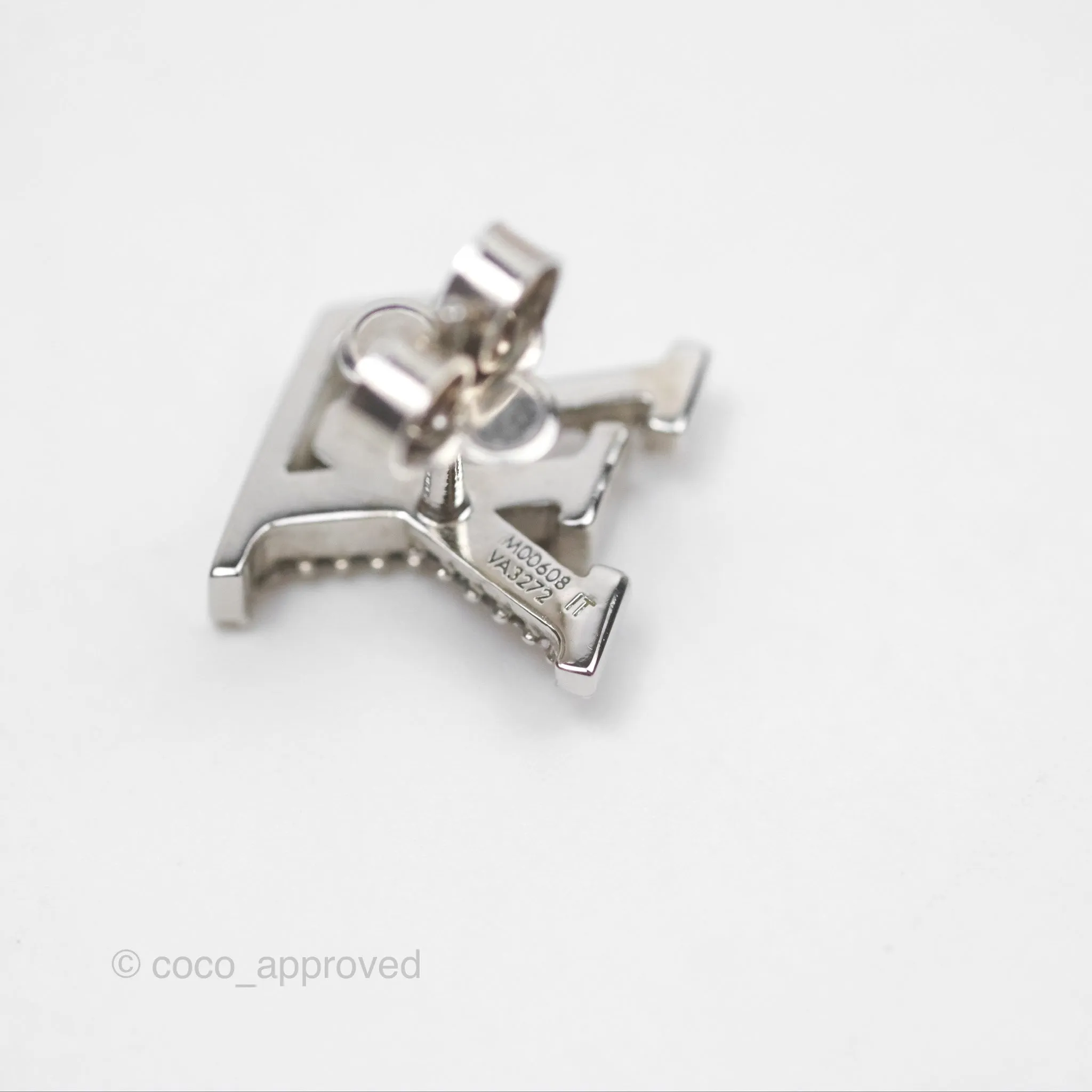 Louis Vuitton Crystal Iconic Earrings Silver Tone