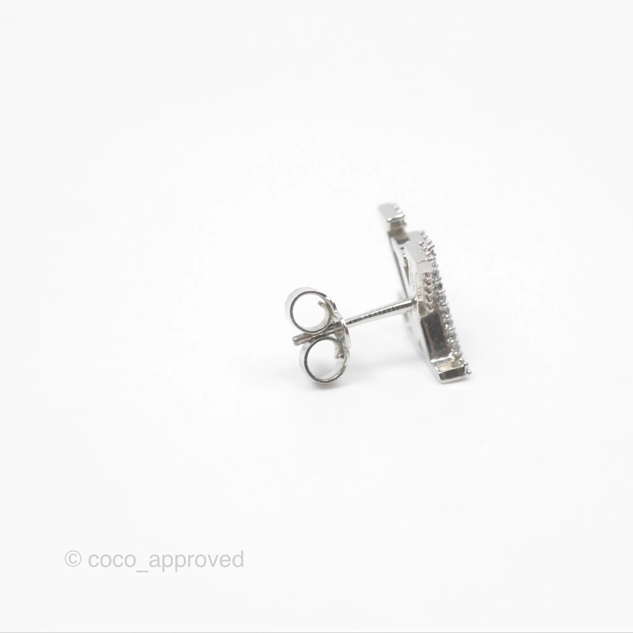 Louis Vuitton Crystal Iconic Earrings Silver Tone