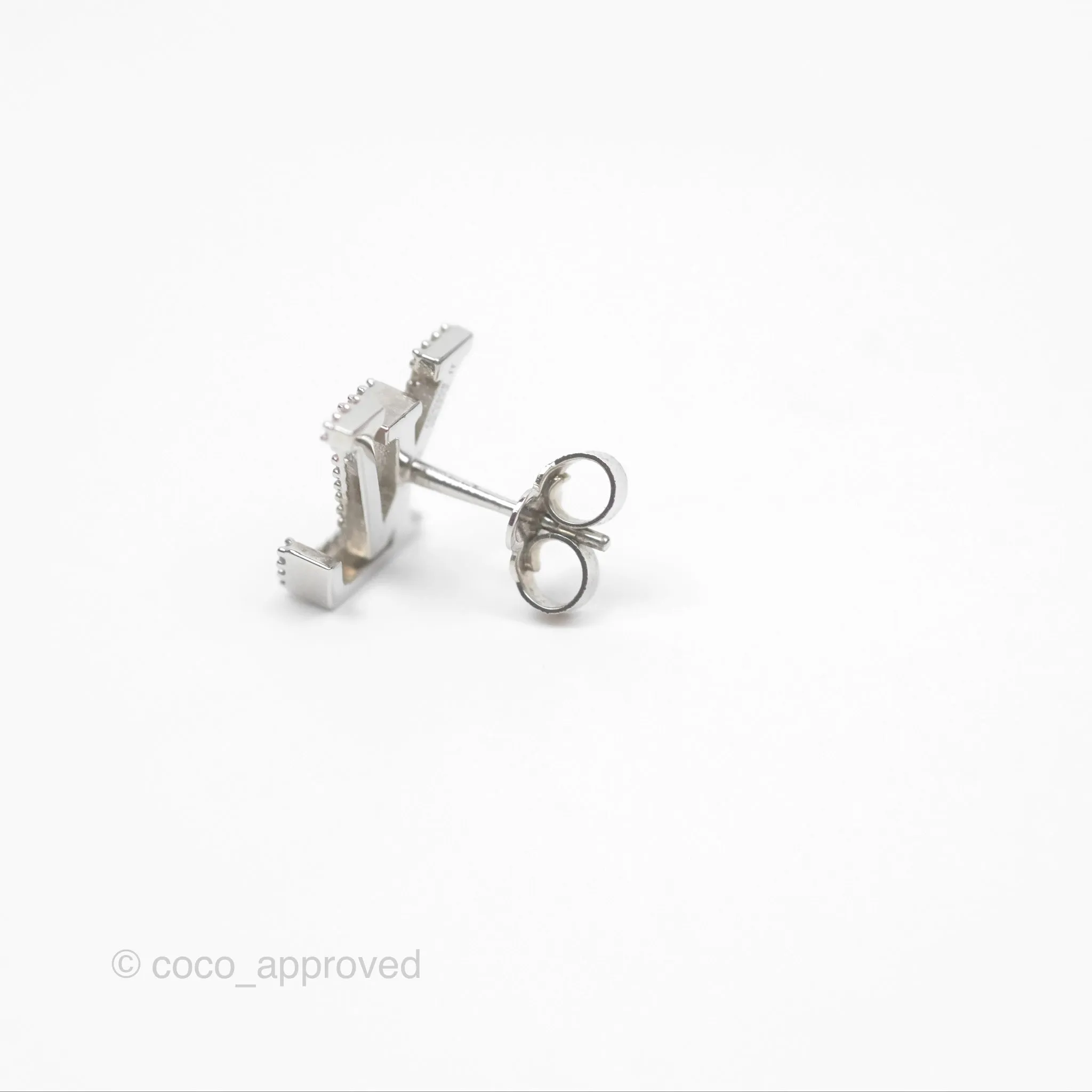 Louis Vuitton Crystal Iconic Earrings Silver Tone