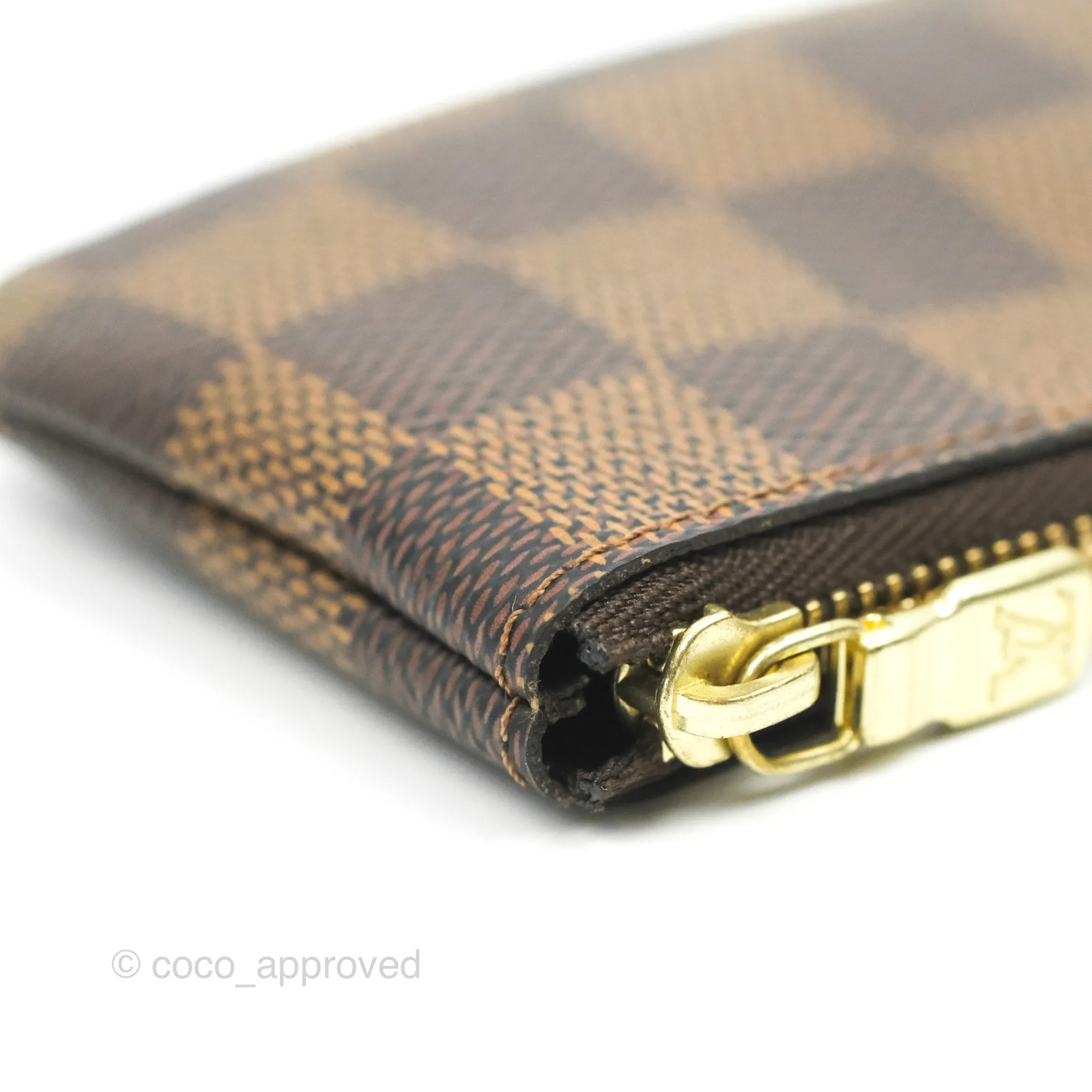 Louis Vuitton Damier Canvas Key Pouch Gold Hardware