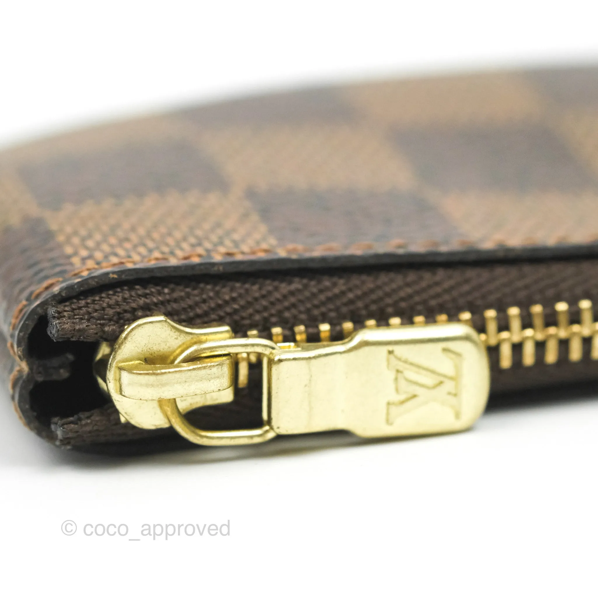 Louis Vuitton Damier Canvas Key Pouch Gold Hardware