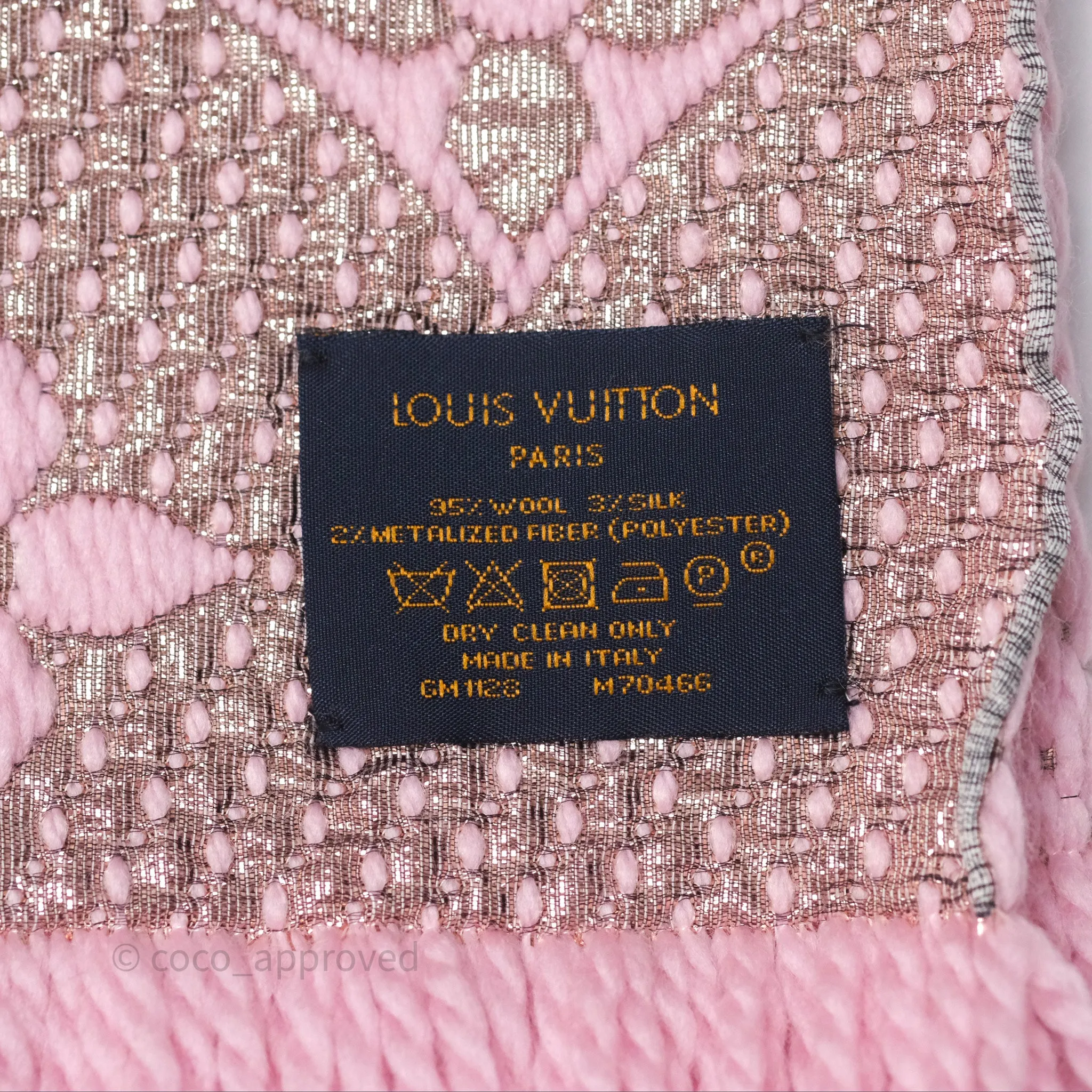 Louis Vuitton Logomania Scarf Pink Wool Silk