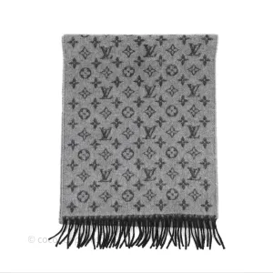 Louis Vuitton Monogram Scarf Grey Wool / Cashmere