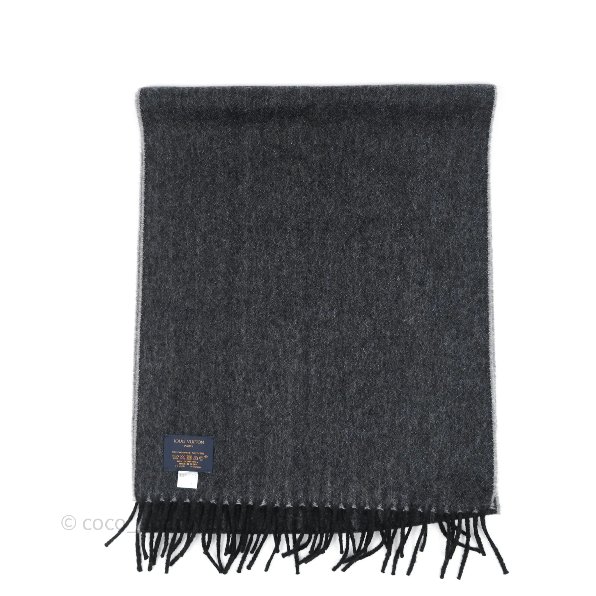Louis Vuitton Monogram Scarf Grey Wool / Cashmere