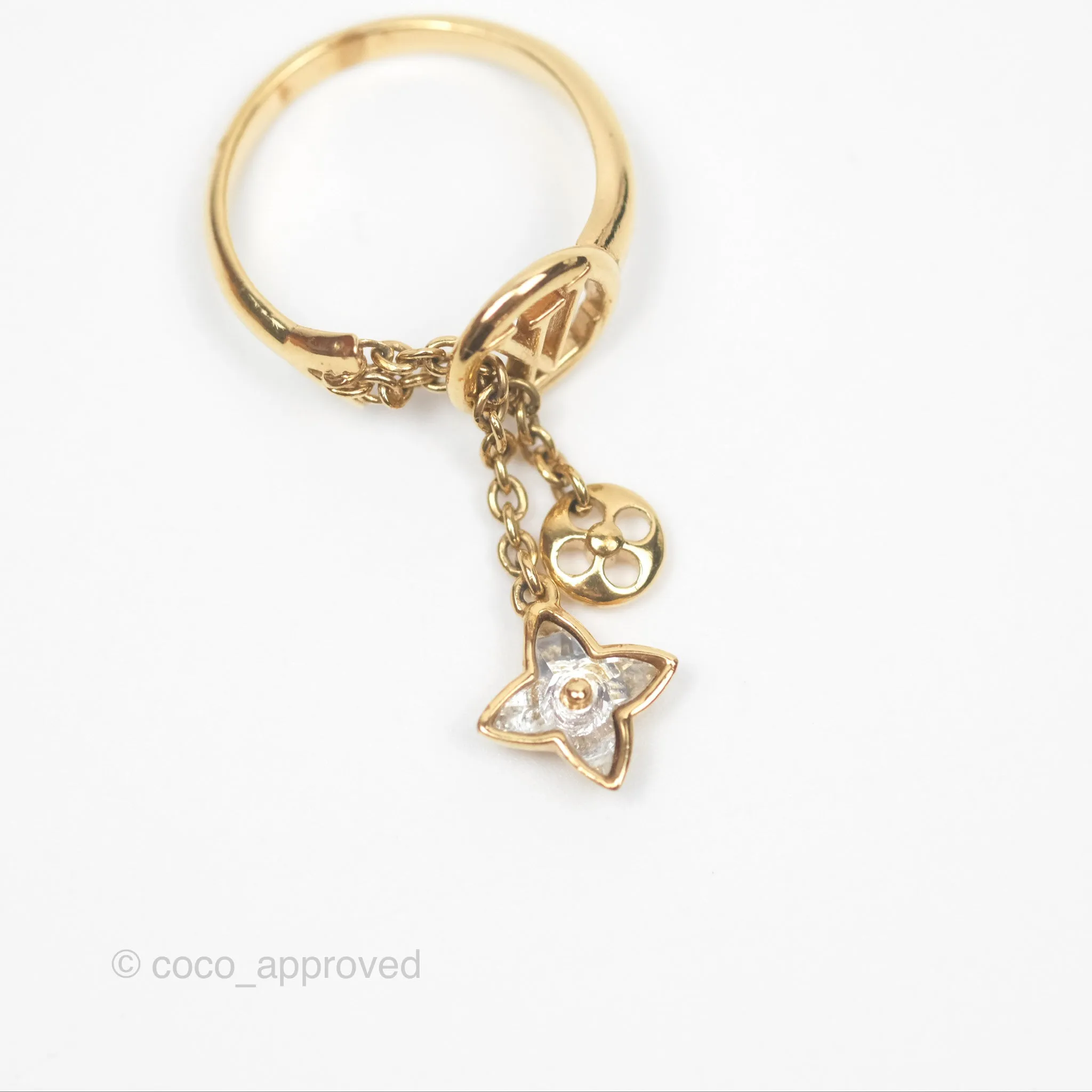 Louis Vuitton My Blooming Strass Ring Gold Tone