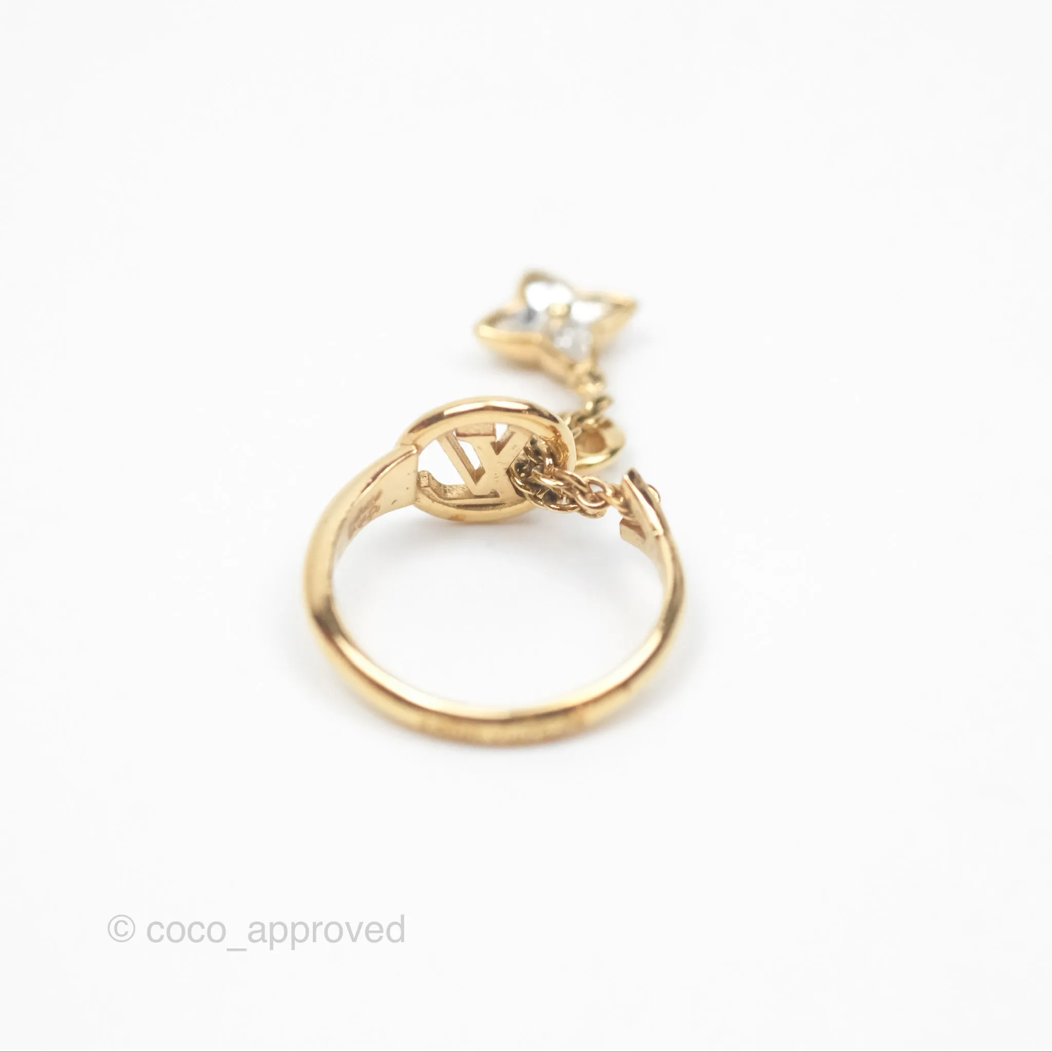 Louis Vuitton My Blooming Strass Ring Gold Tone