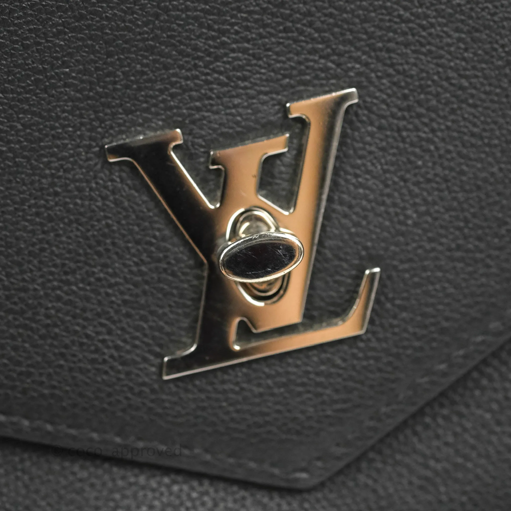 Louis Vuitton My Lockme BB Bag Black Calfskin Silver Hardware