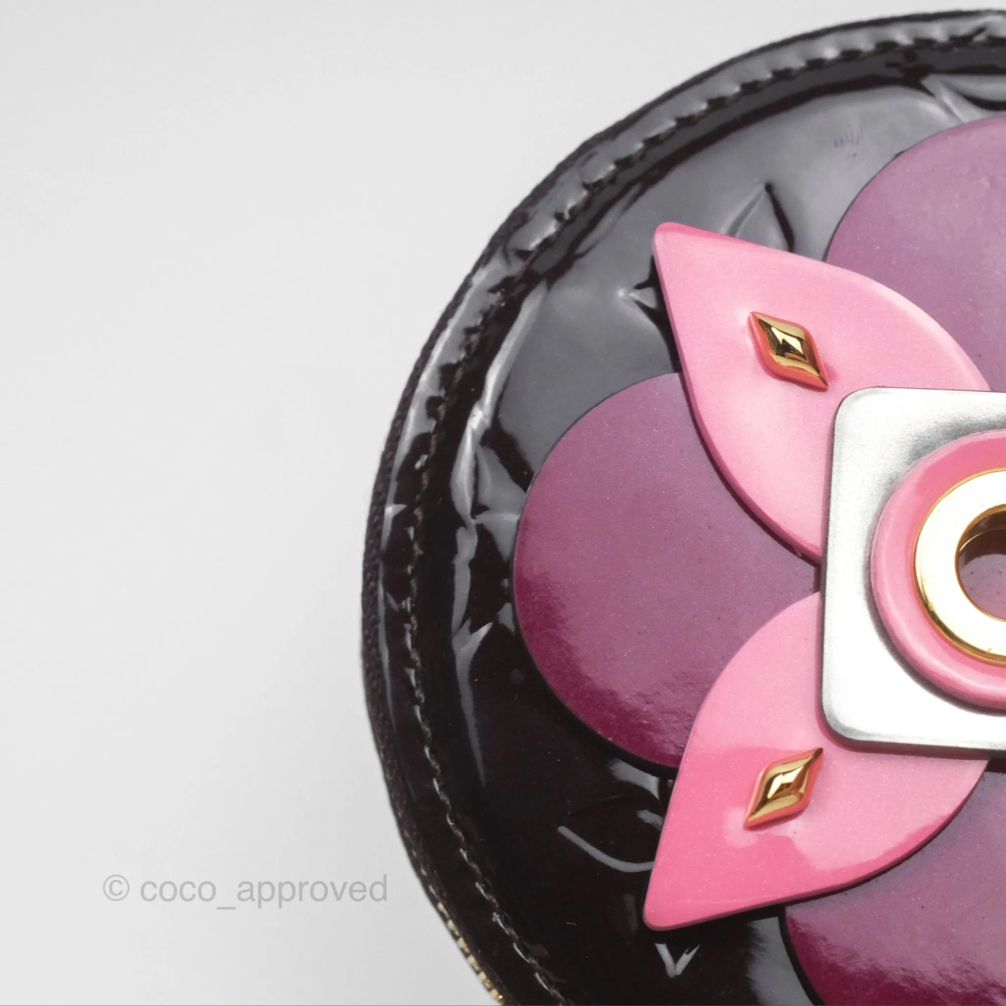 Louis Vuitton Porte Monnaie Rond Vernis Flower Wallet
