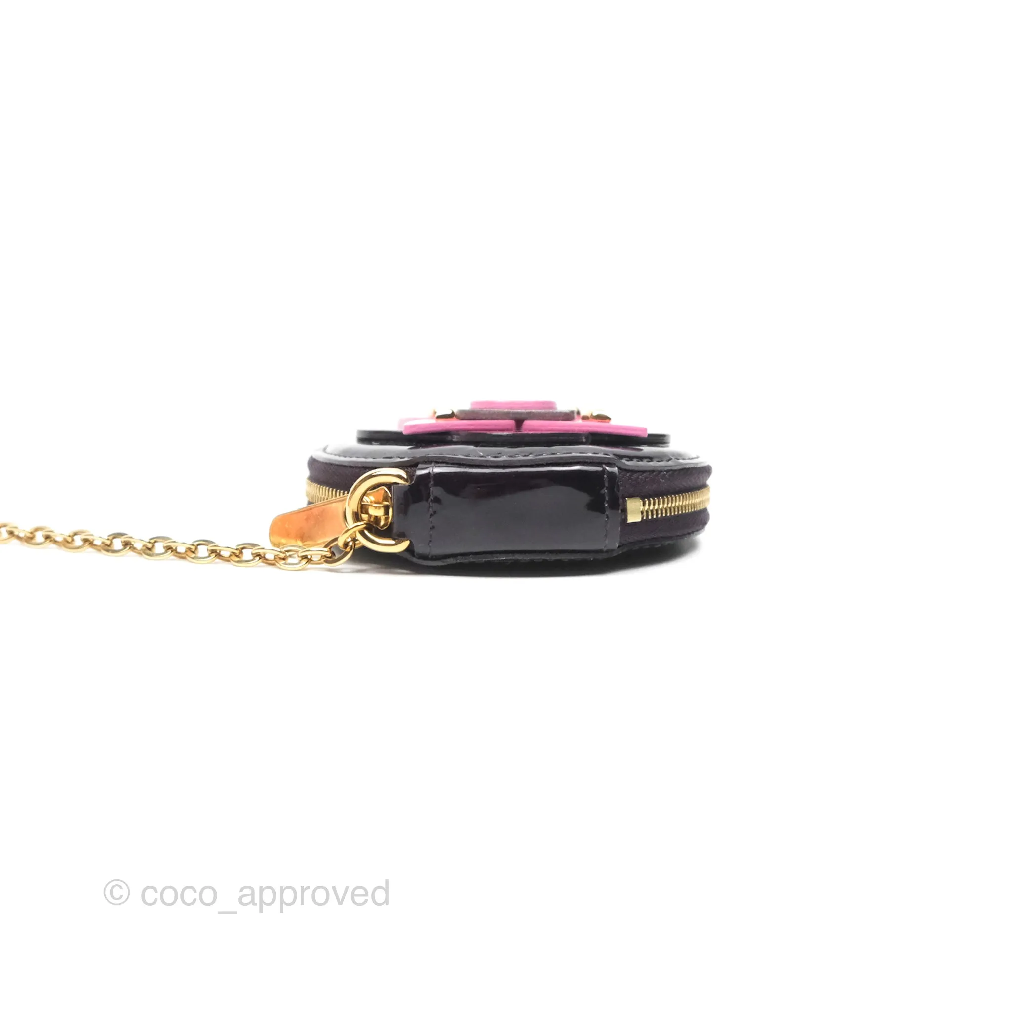 Louis Vuitton Porte Monnaie Rond Vernis Flower Wallet