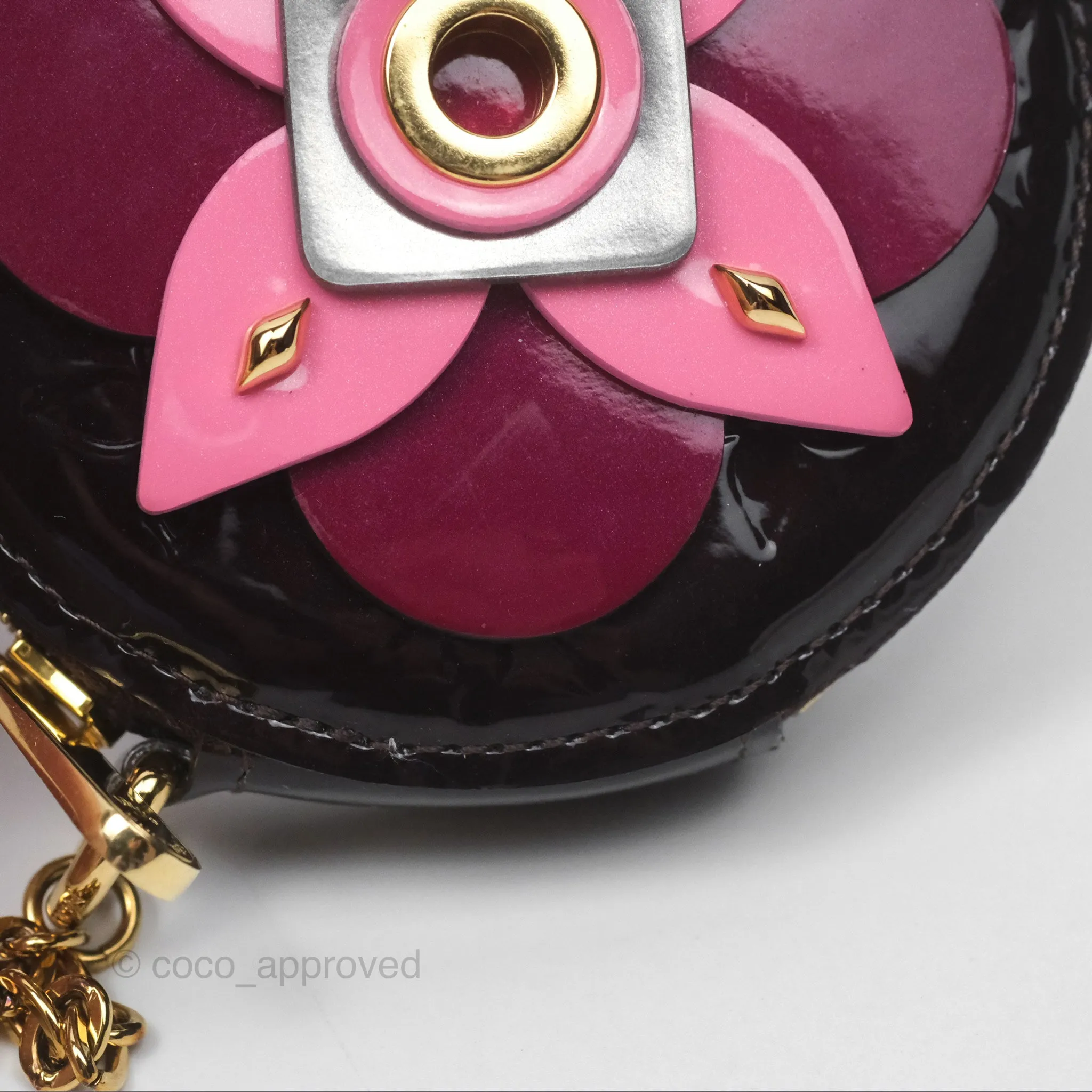 Louis Vuitton Porte Monnaie Rond Vernis Flower Wallet