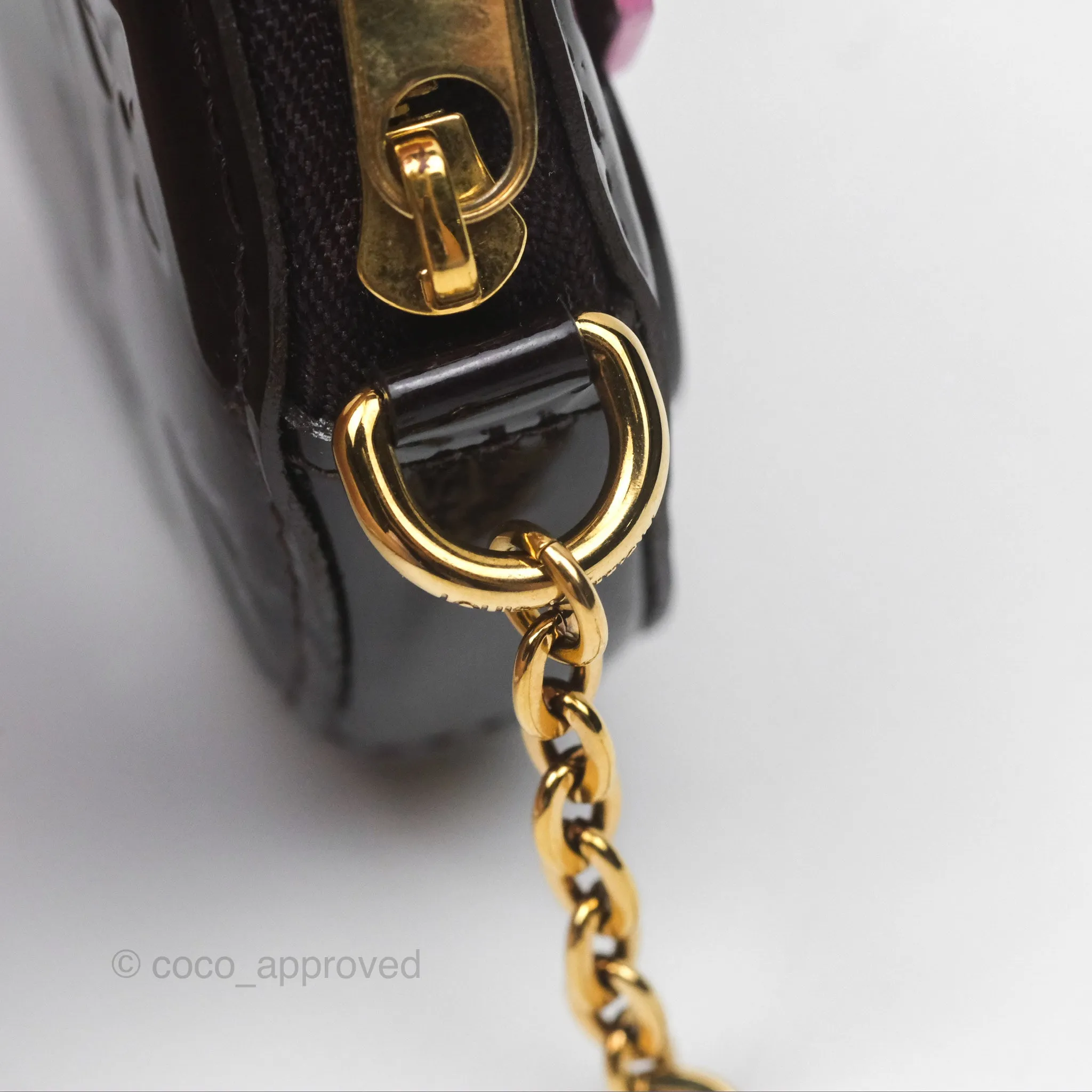 Louis Vuitton Porte Monnaie Rond Vernis Flower Wallet