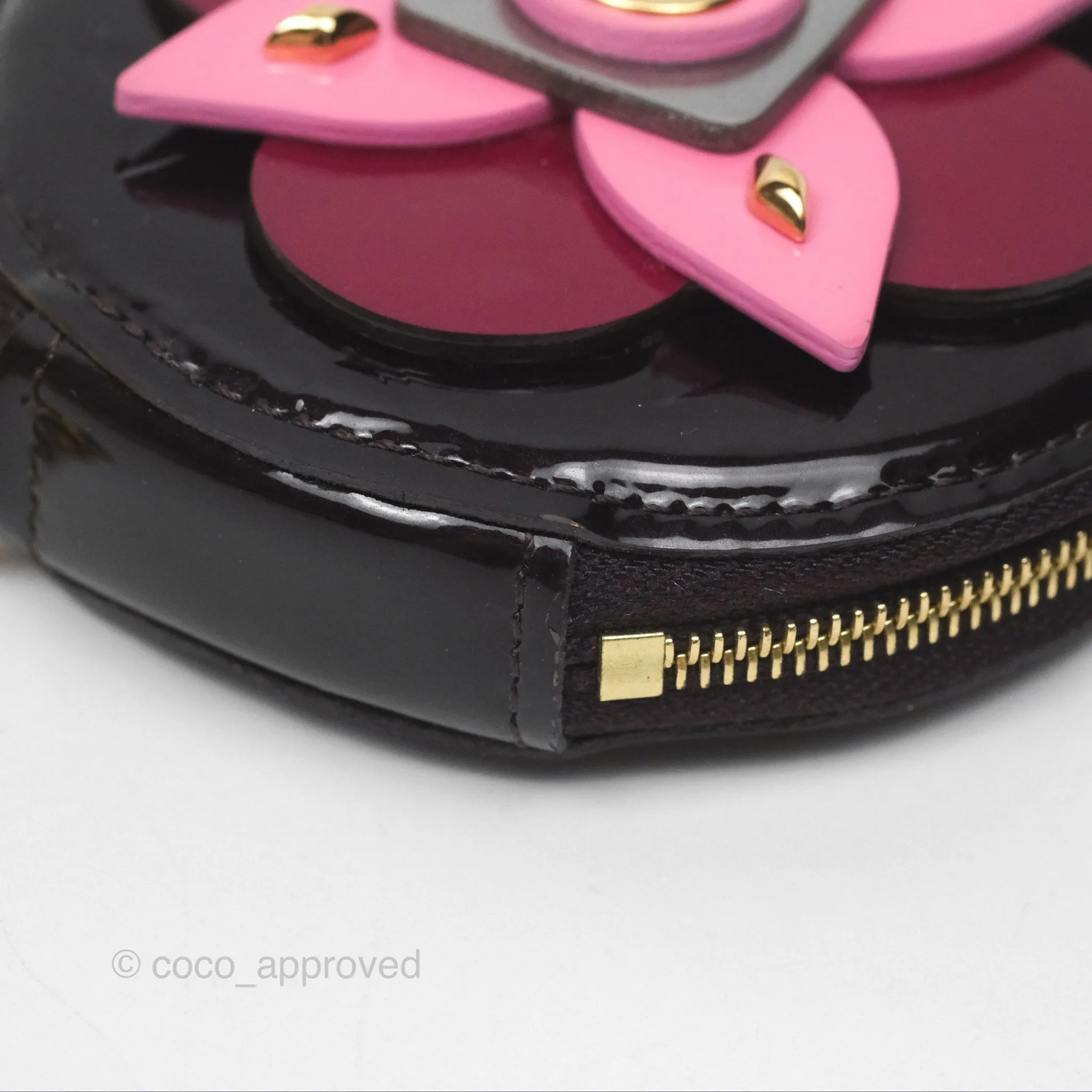 Louis Vuitton Porte Monnaie Rond Vernis Flower Wallet
