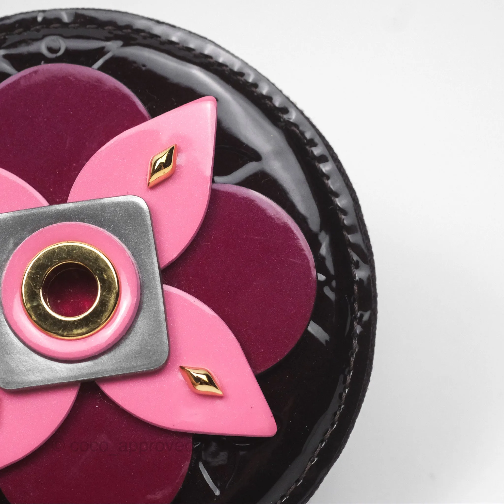 Louis Vuitton Porte Monnaie Rond Vernis Flower Wallet