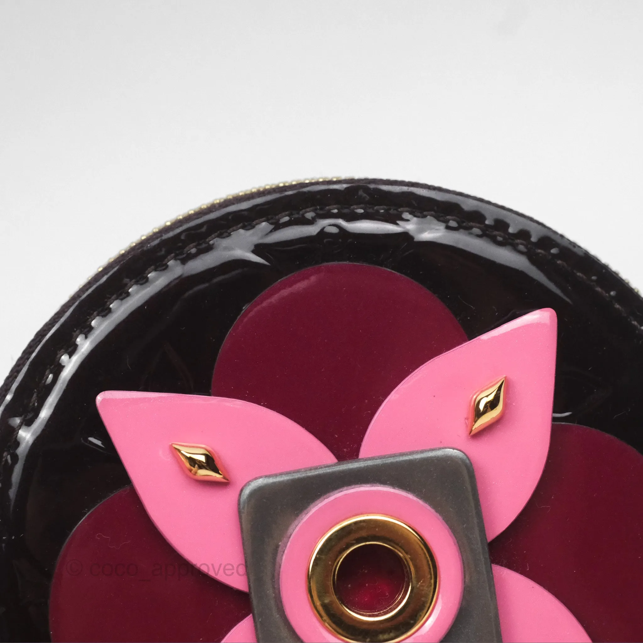 Louis Vuitton Porte Monnaie Rond Vernis Flower Wallet