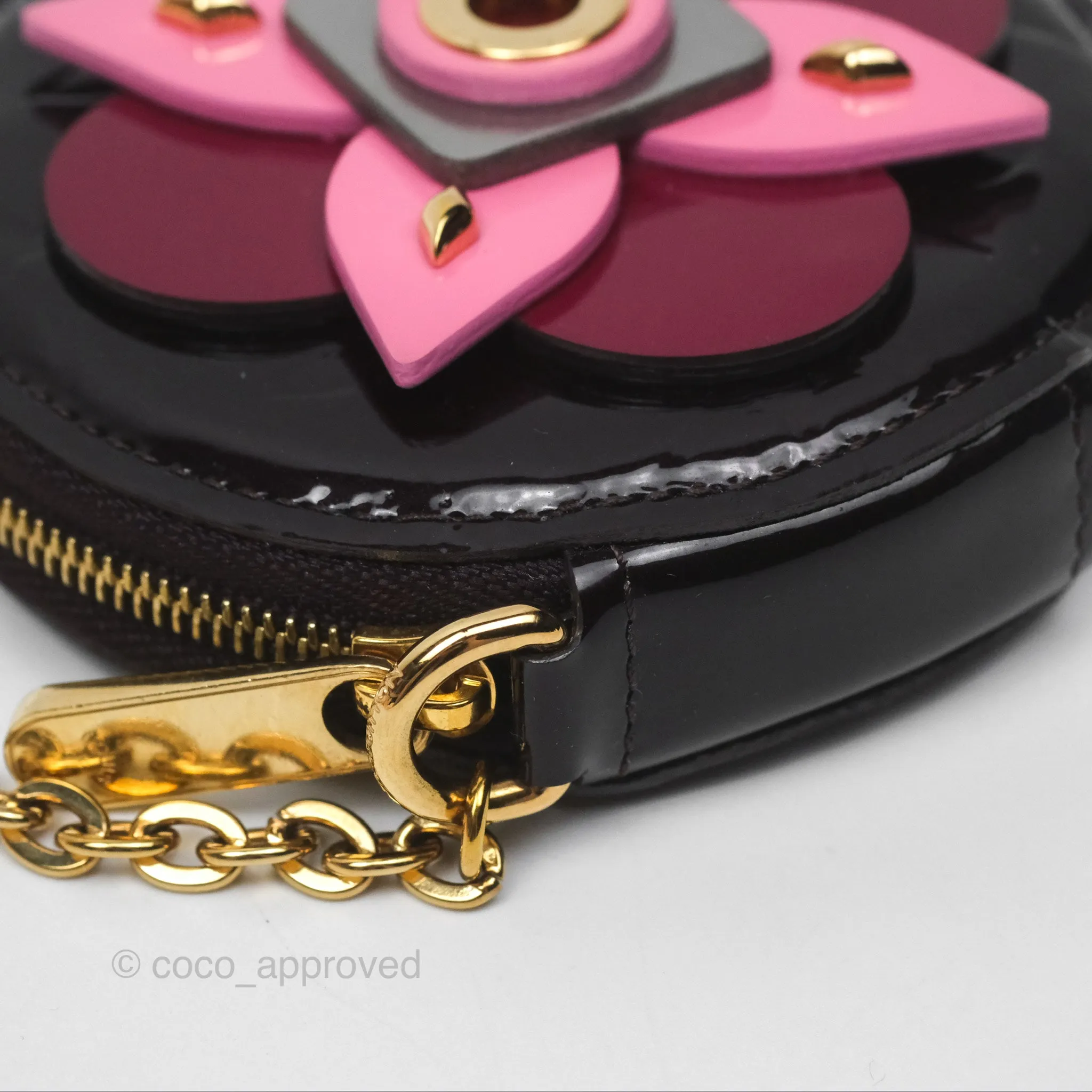 Louis Vuitton Porte Monnaie Rond Vernis Flower Wallet