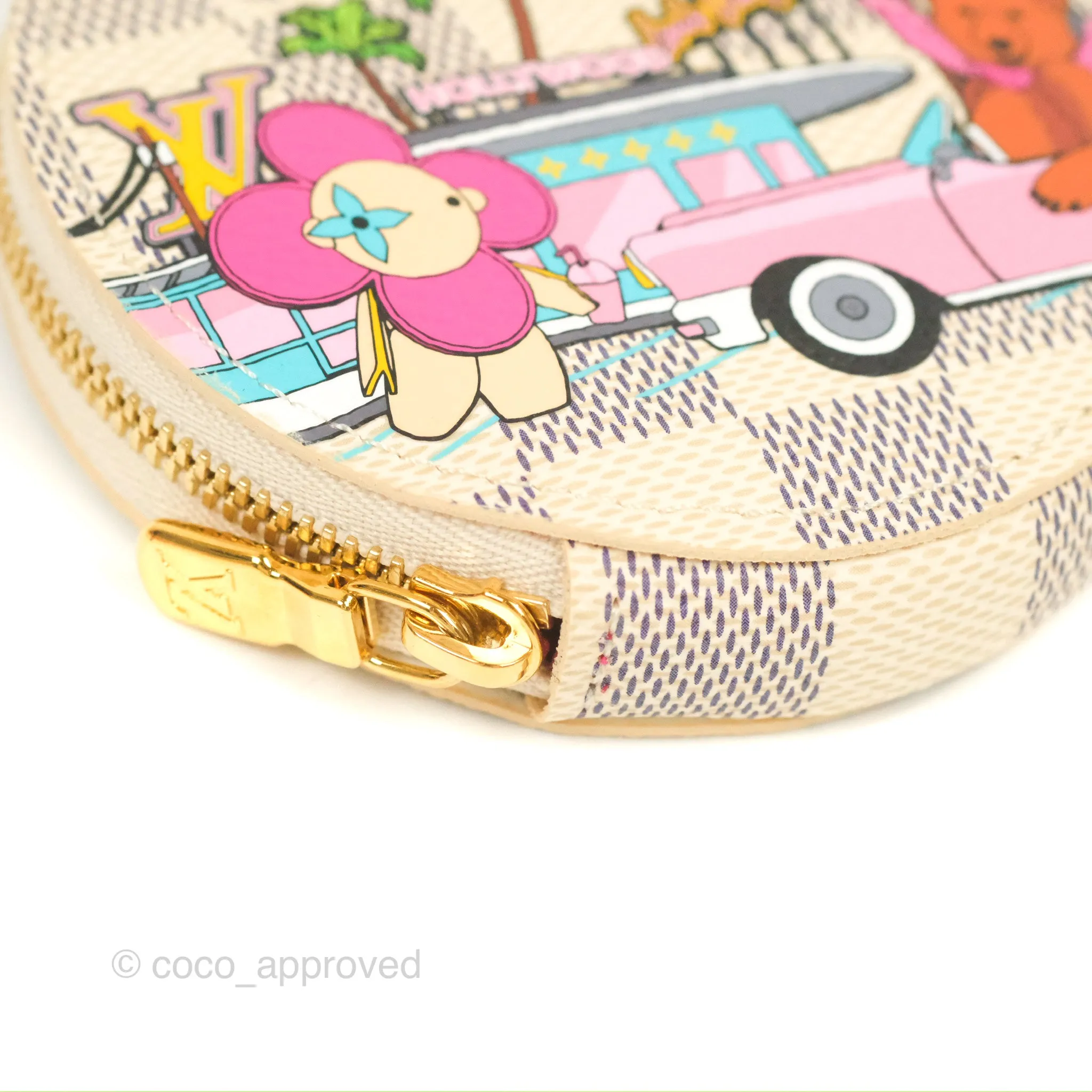 Louis Vuitton Round Coin Purse Damier Azur Vivienne Hollywood Edition