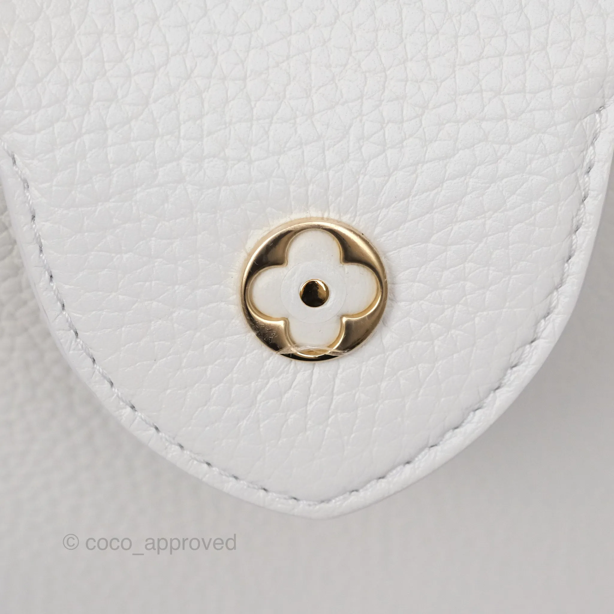Louis Vuitton Taurillon Capucines BB Snow