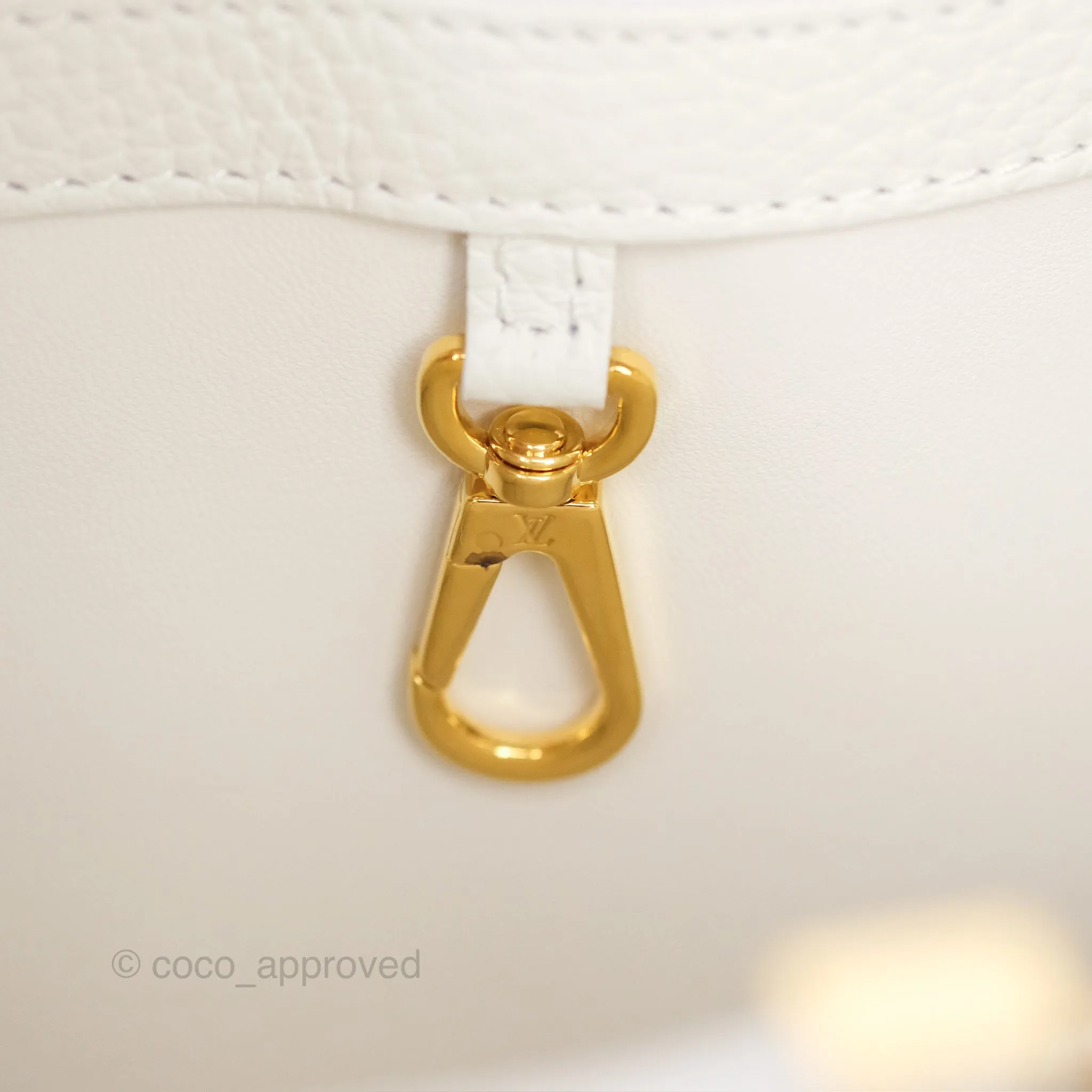 Louis Vuitton Taurillon Capucines BB Snow