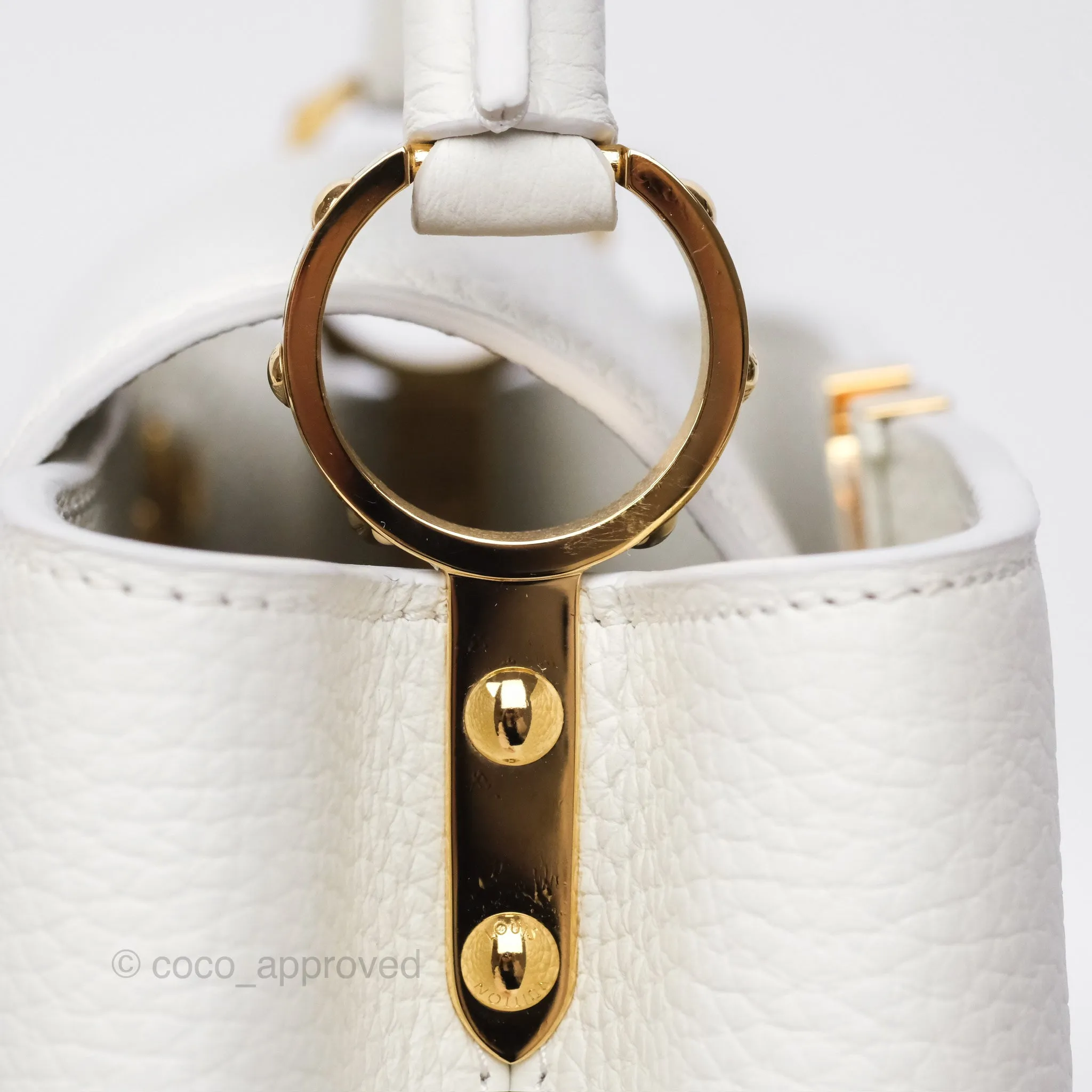 Louis Vuitton Taurillon Capucines BB Snow