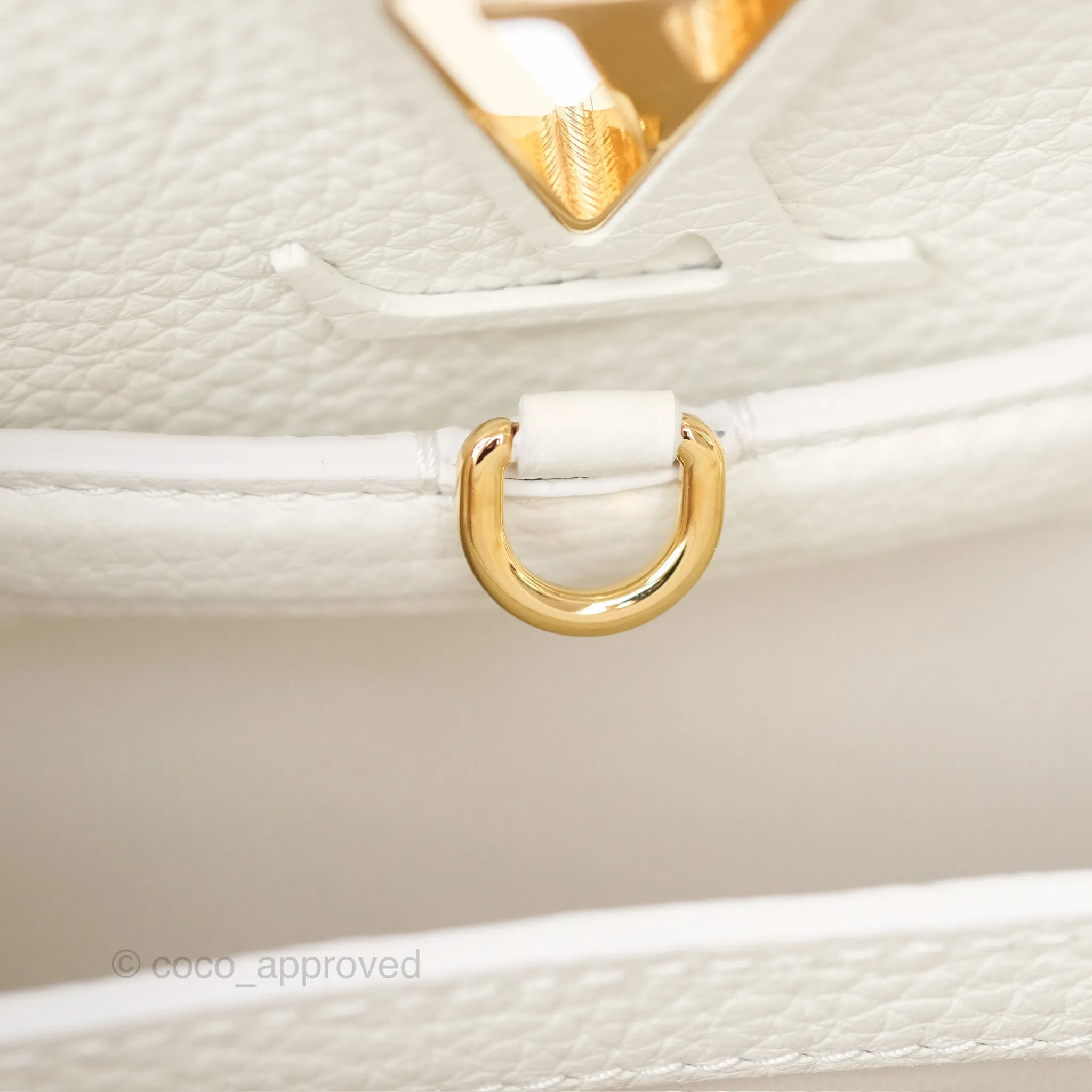 Louis Vuitton Taurillon Capucines BB Snow