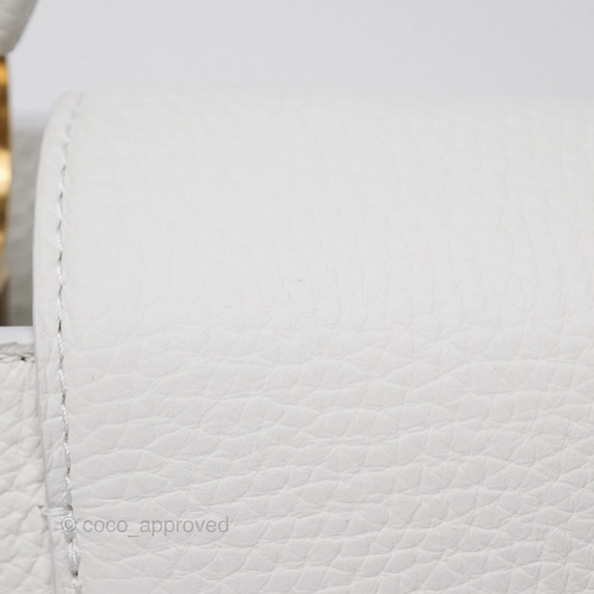Louis Vuitton Taurillon Capucines BB Snow