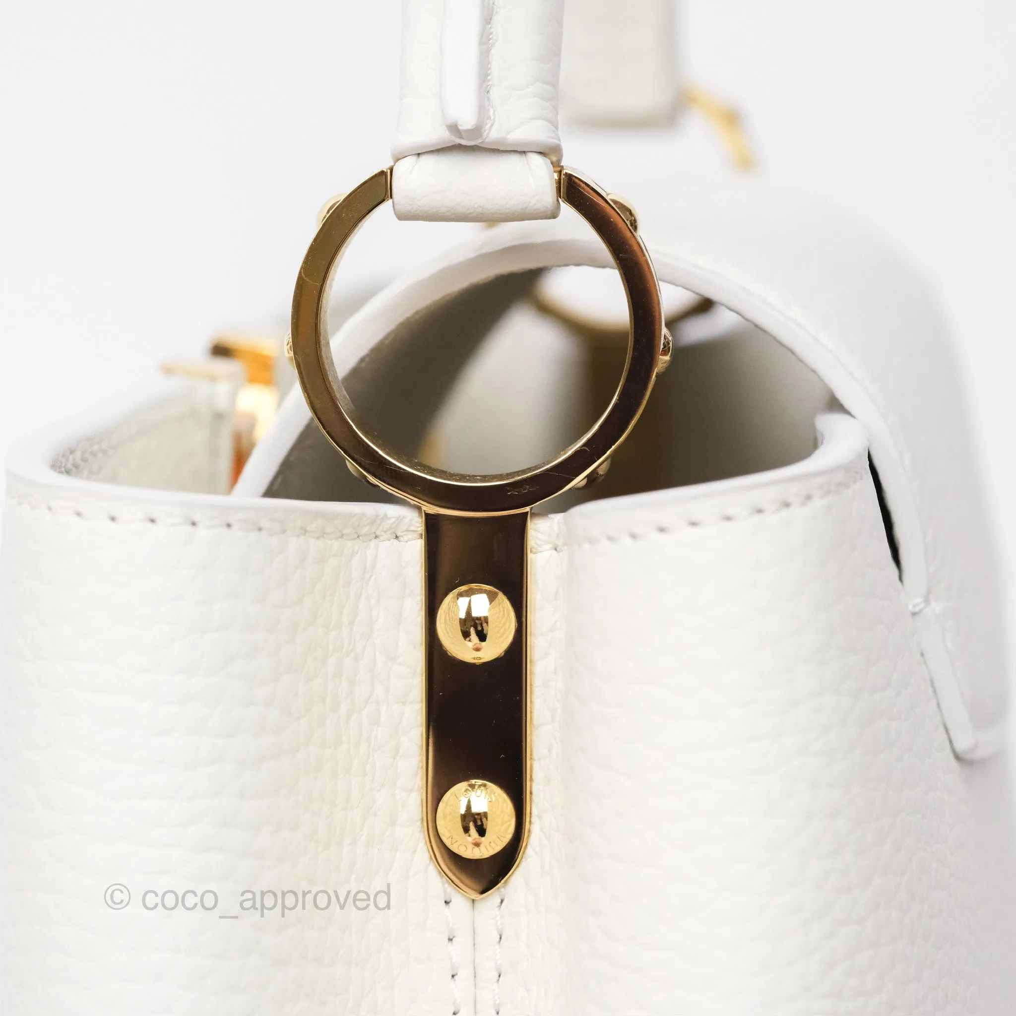 Louis Vuitton Taurillon Capucines BB Snow