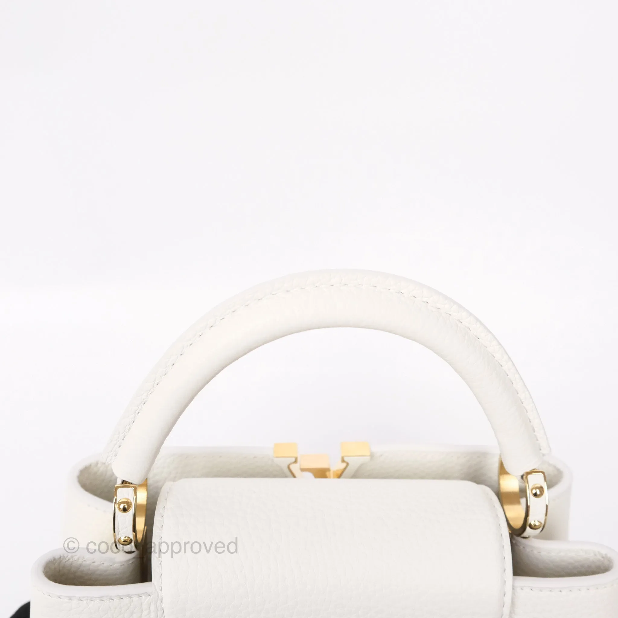 Louis Vuitton Taurillon Capucines BB Snow