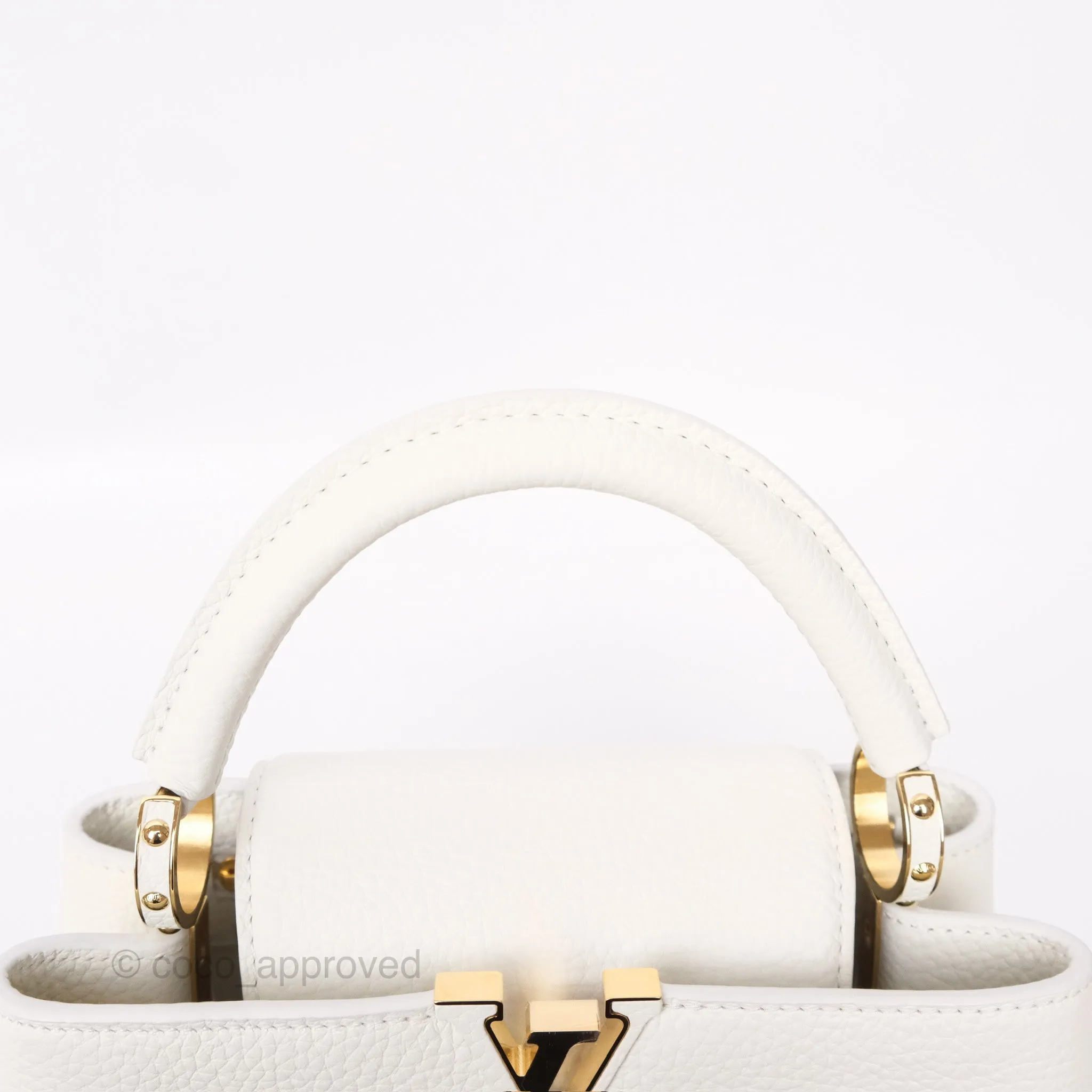 Louis Vuitton Taurillon Capucines BB Snow