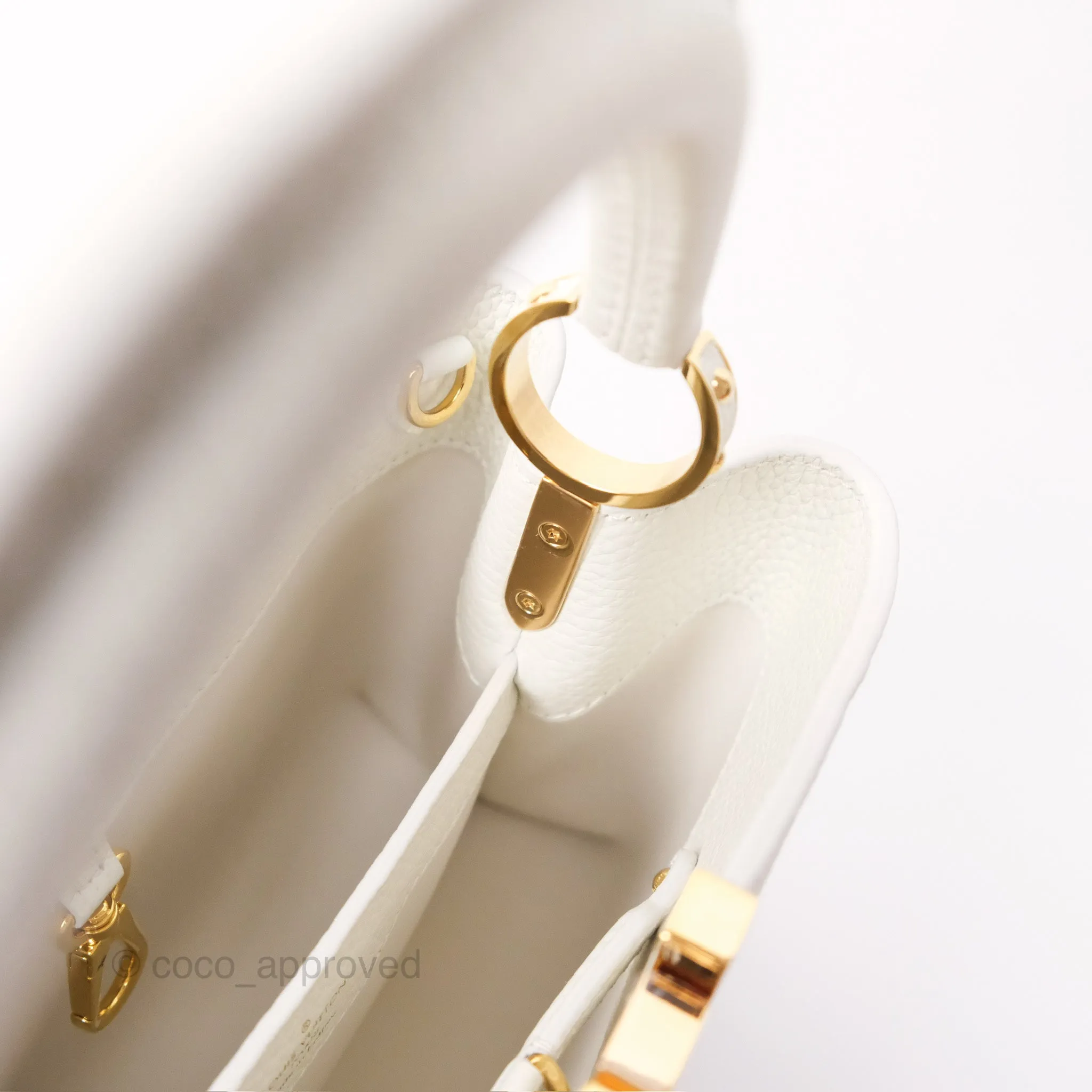 Louis Vuitton Taurillon Capucines BB Snow