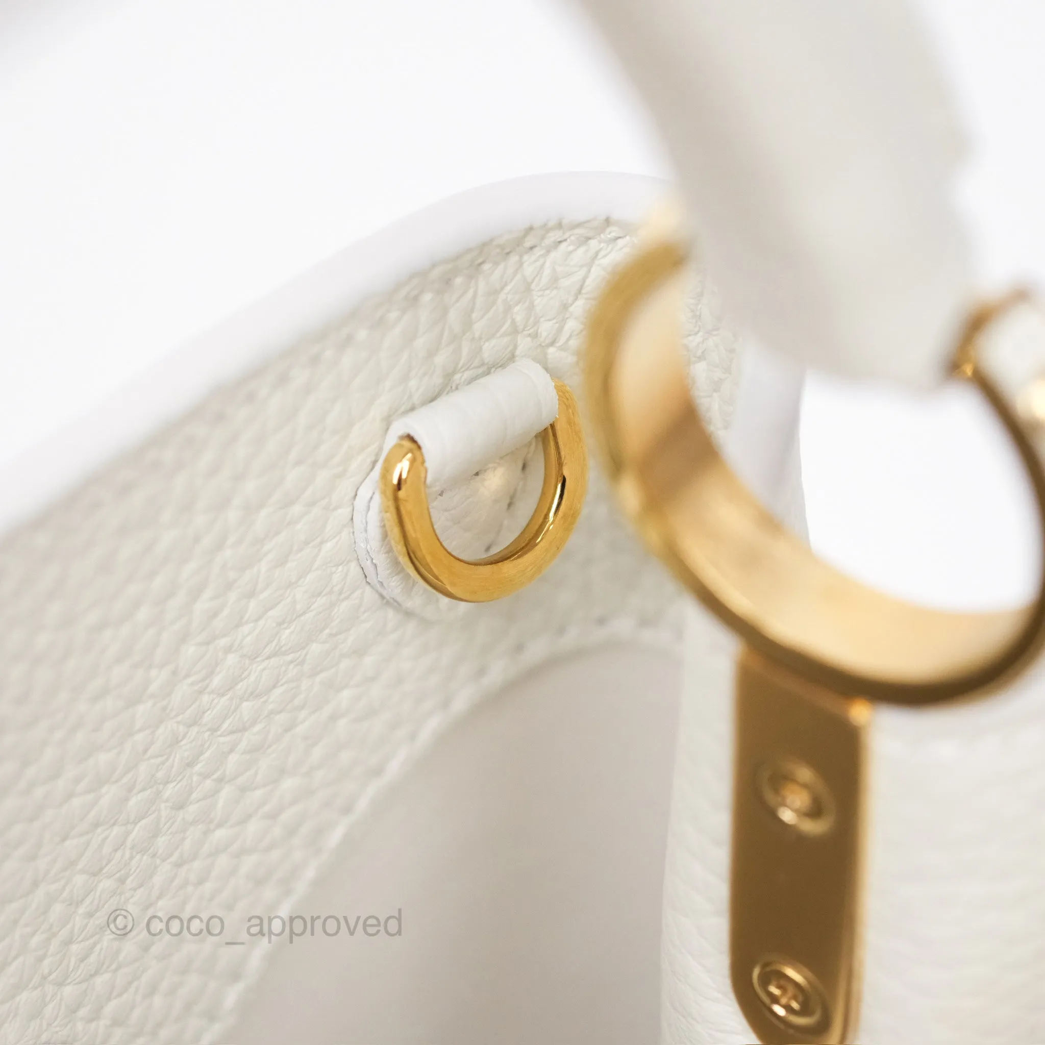 Louis Vuitton Taurillon Capucines BB Snow