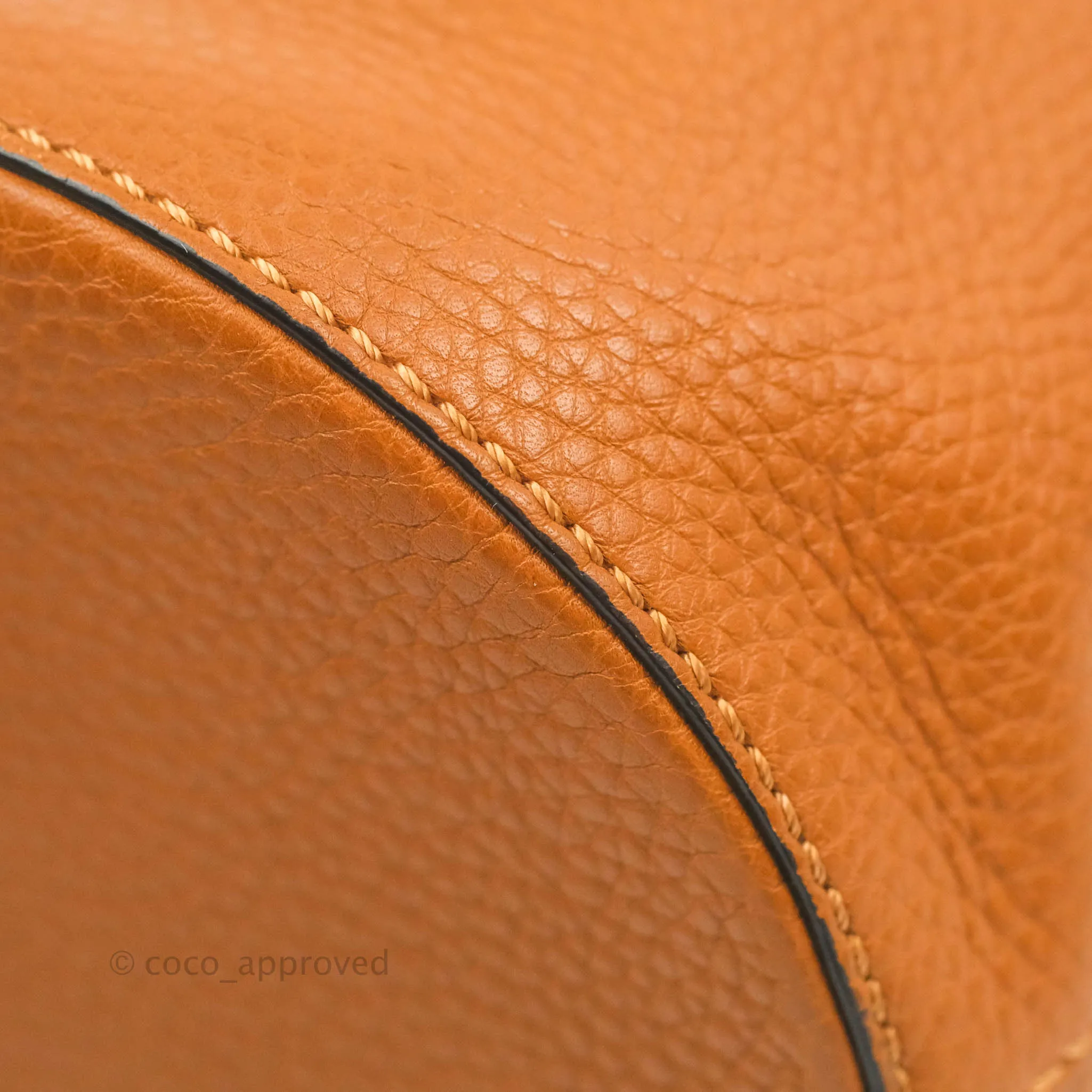 Valentino Bucket Bag Brown Grained Leather