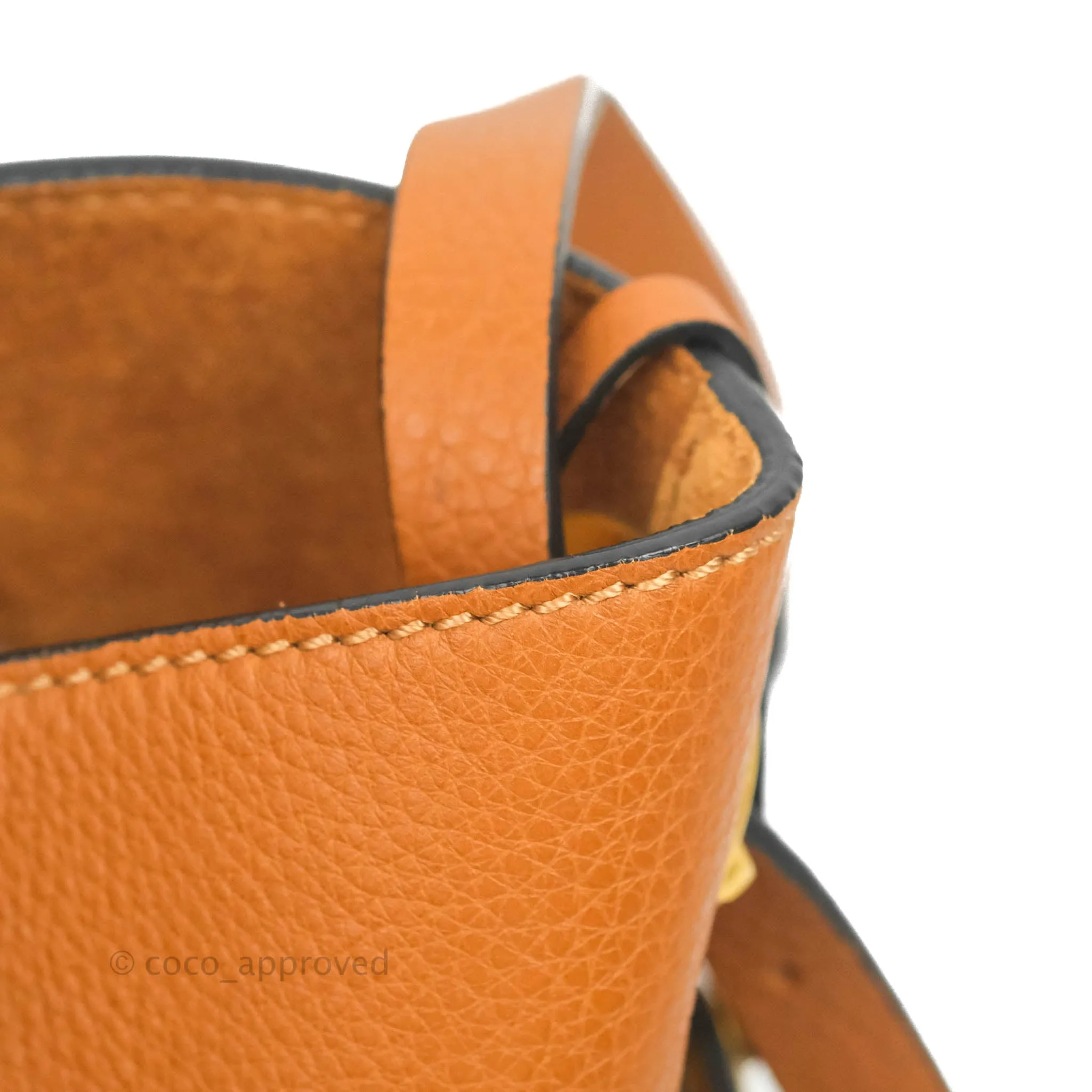 Valentino Bucket Bag Brown Grained Leather