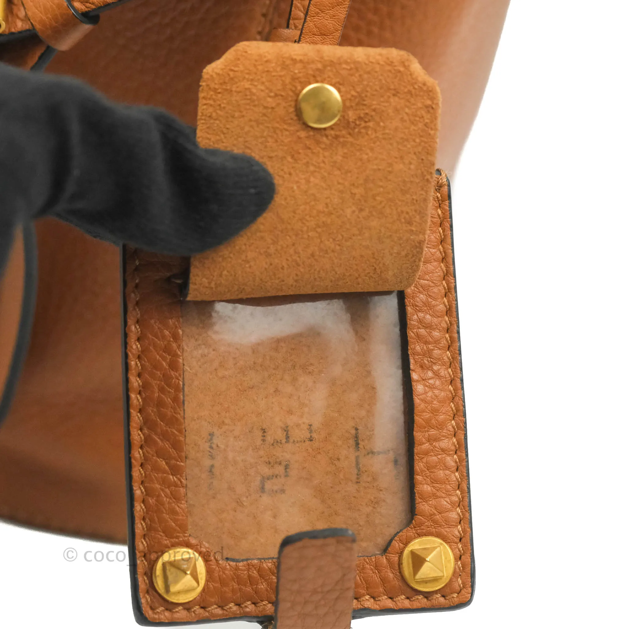 Valentino Bucket Bag Brown Grained Leather
