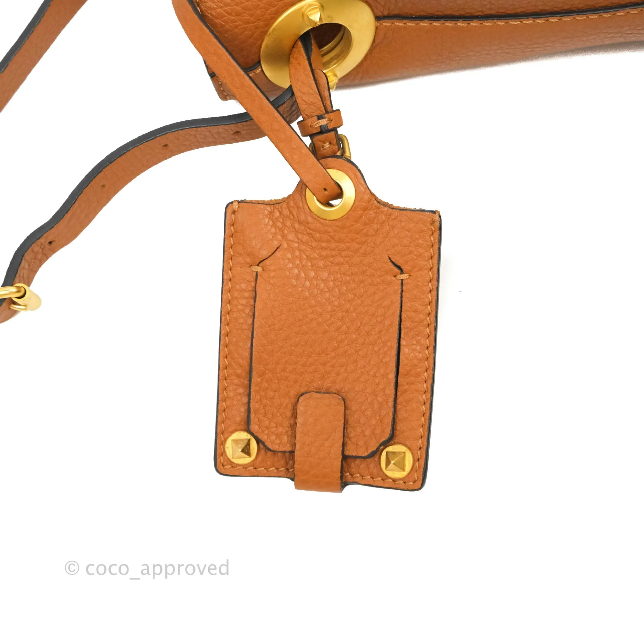Valentino Bucket Bag Brown Grained Leather