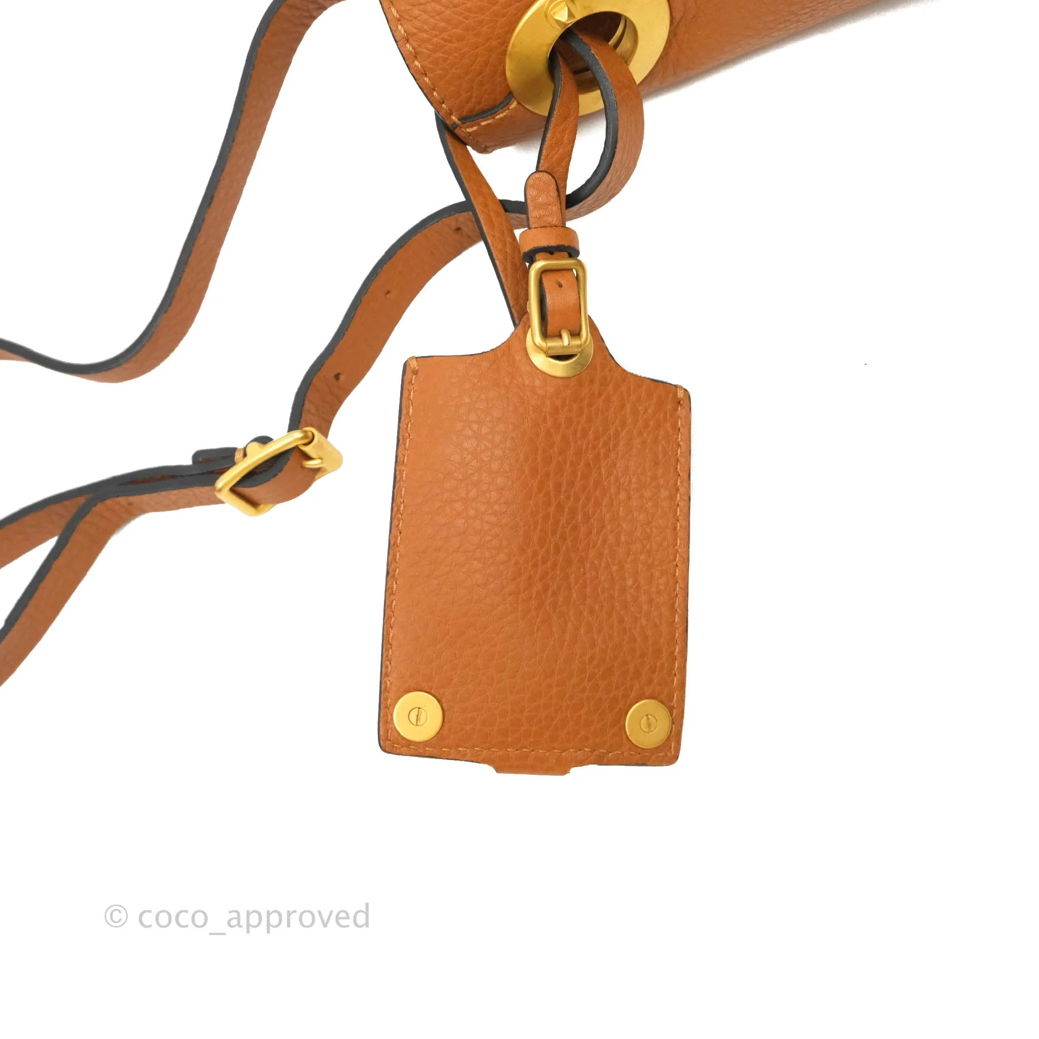 Valentino Bucket Bag Brown Grained Leather