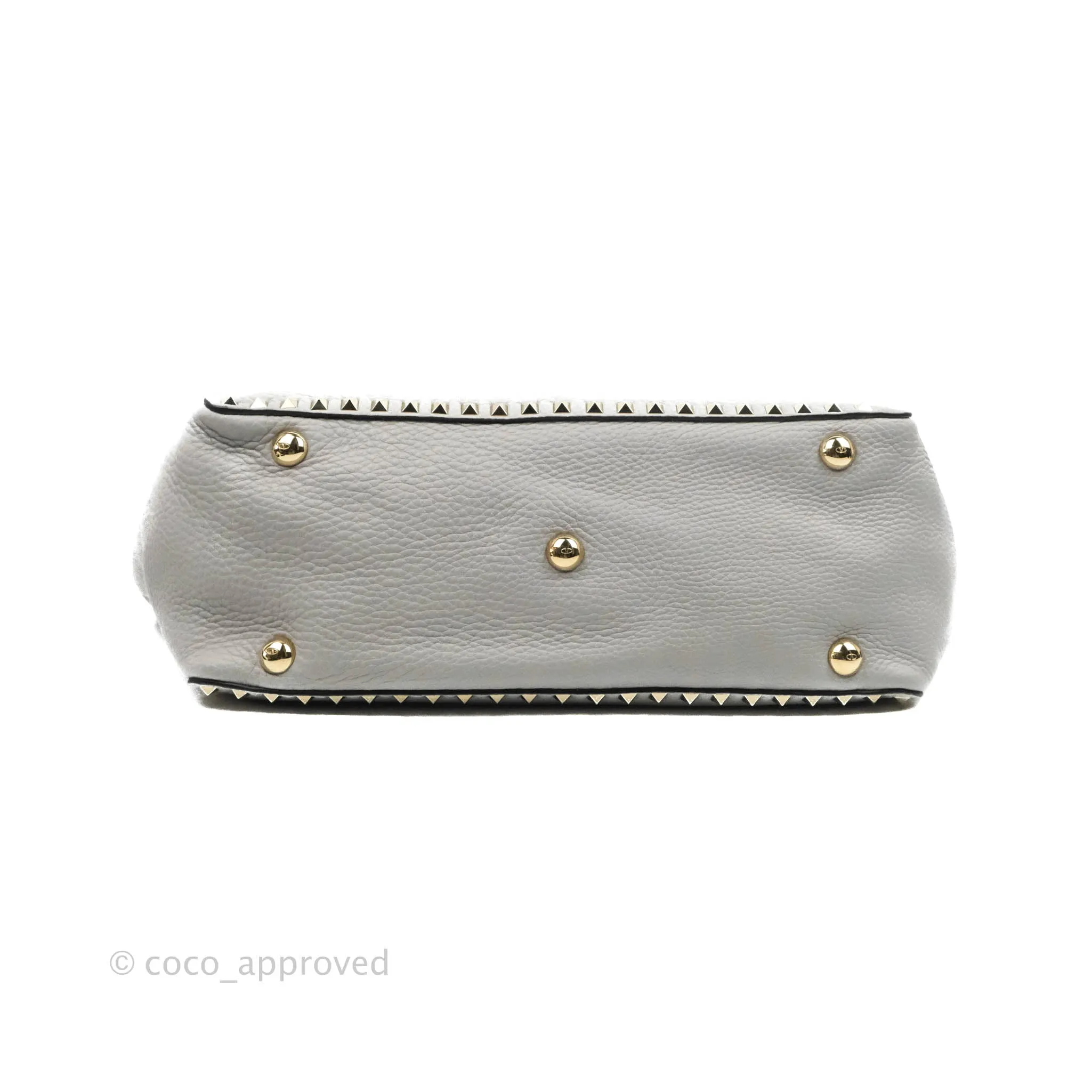Valentino Garavani Medium Rockstud Bag Grey Grainy Calfskin