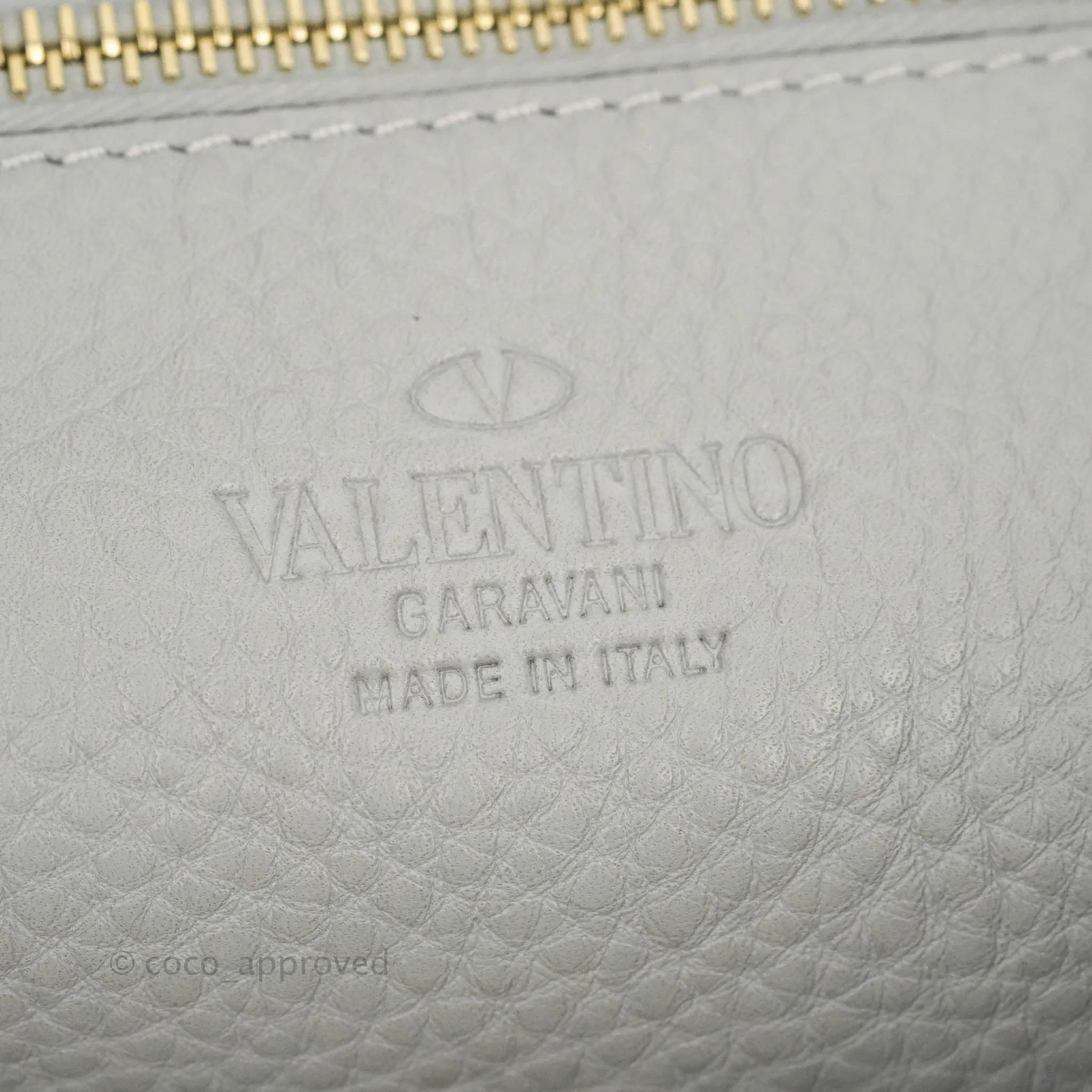Valentino Garavani Medium Rockstud Bag Grey Grainy Calfskin
