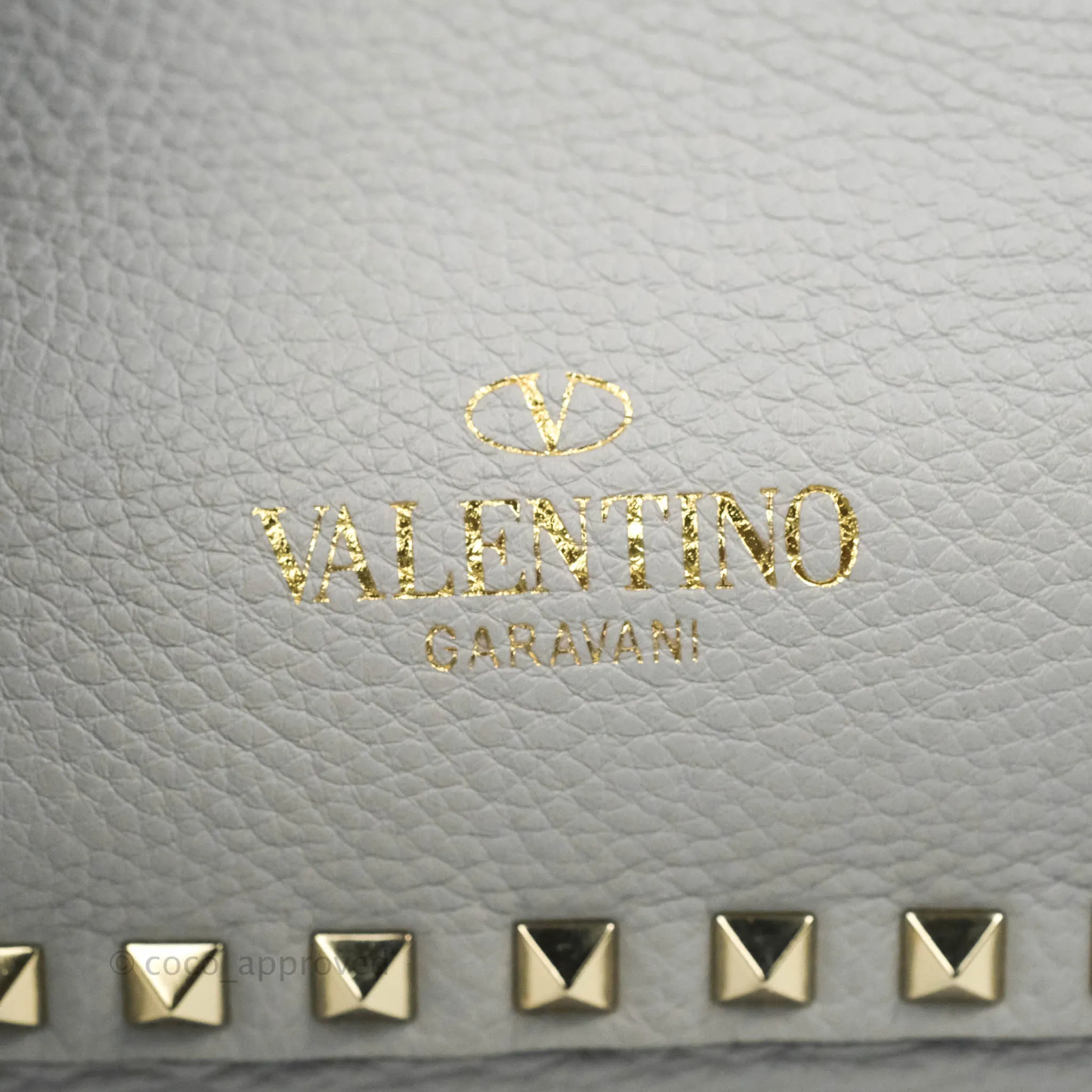 Valentino Garavani Medium Rockstud Bag Grey Grainy Calfskin