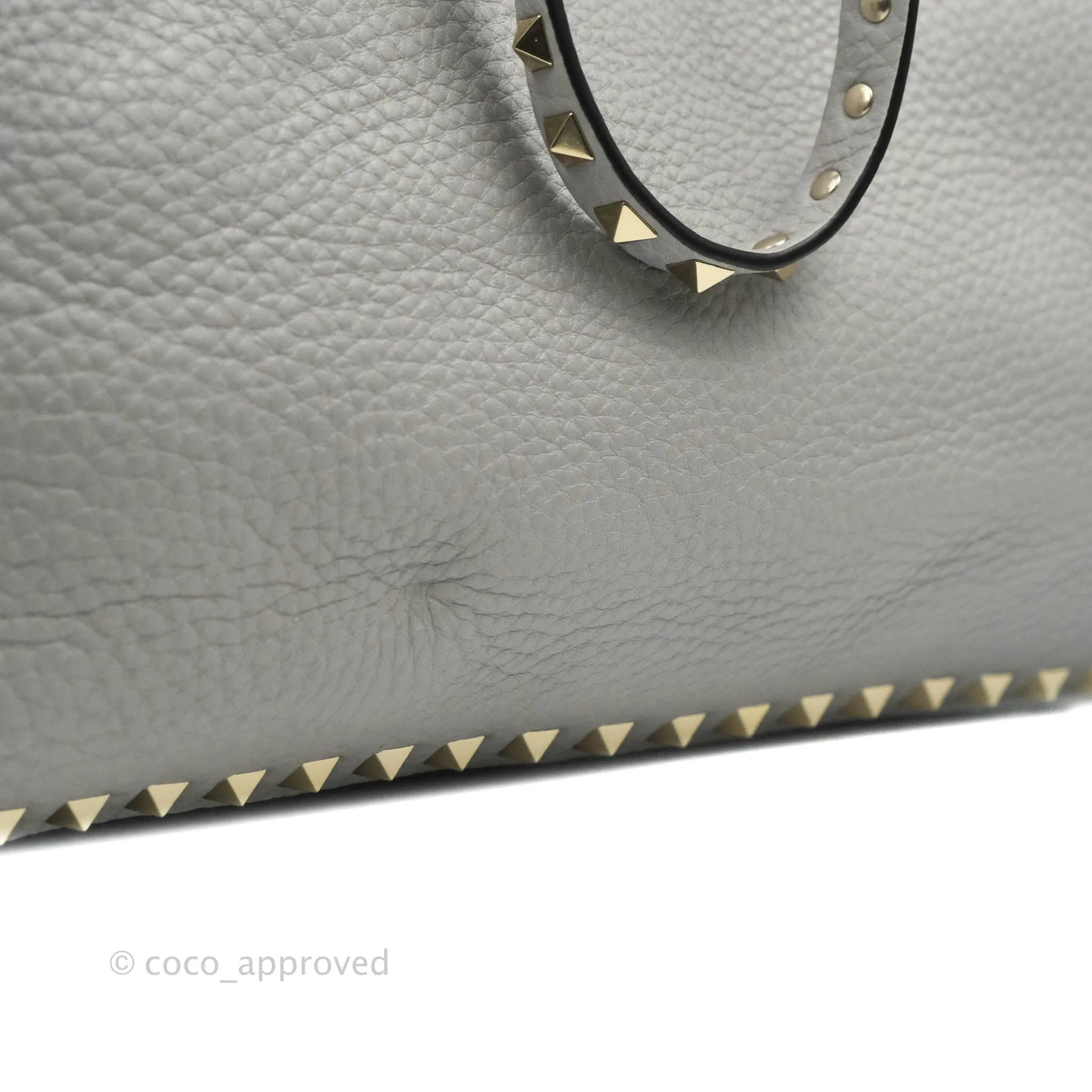 Valentino Garavani Medium Rockstud Bag Grey Grainy Calfskin